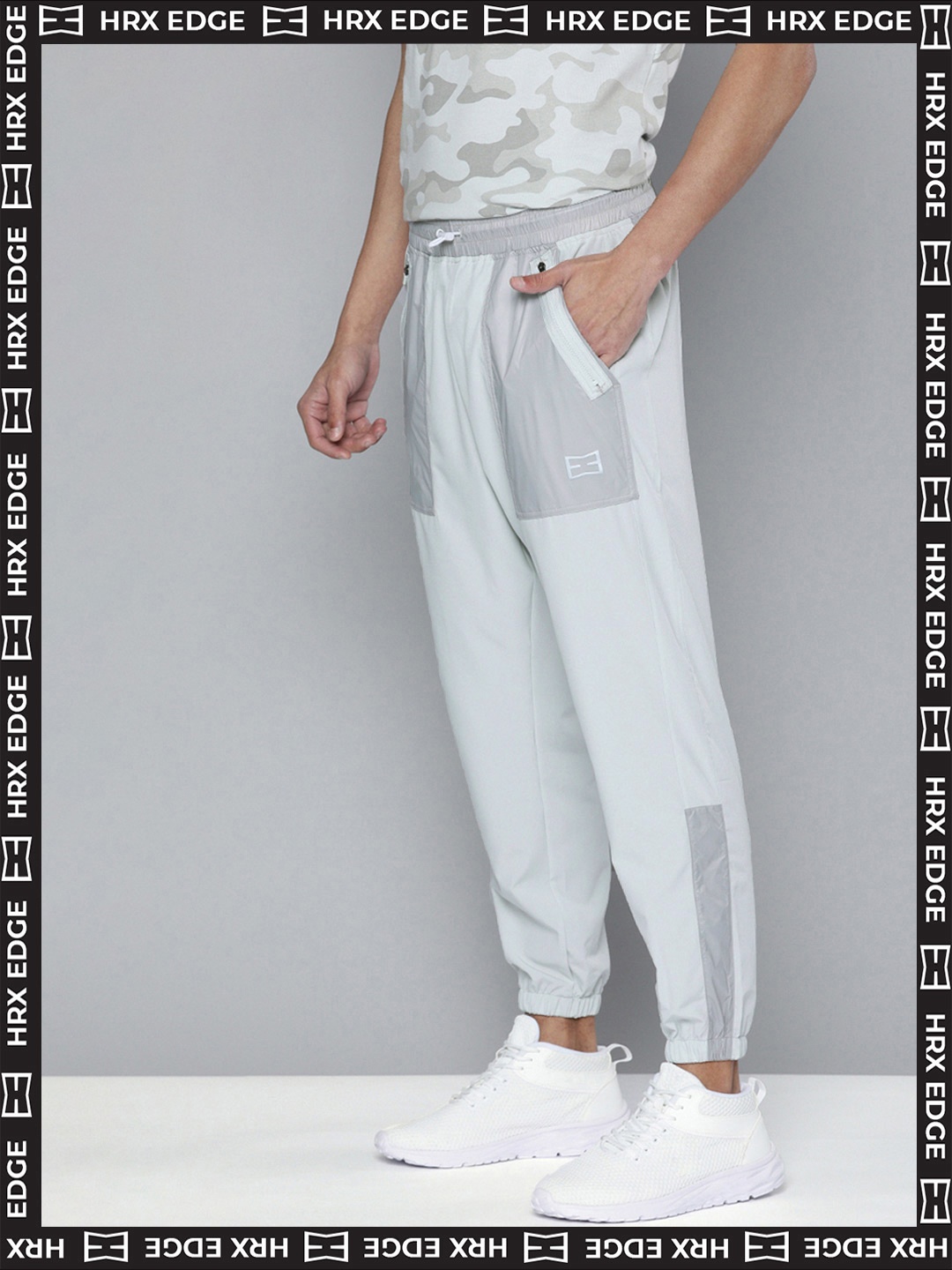 

HRX By Hrithik Roshan EDGE Lifestyle Men Dawn Blue Bio-Wash Solid Track Pants