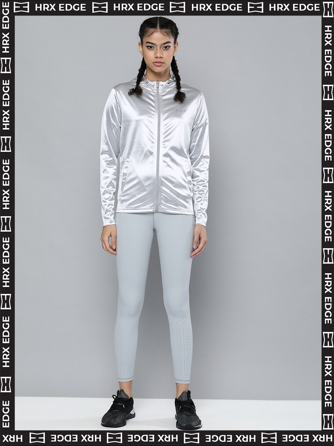 

HRX By Hrithik Roshan EDGE Lifestyle Women Grey Rapid-Dry AOP Jackets