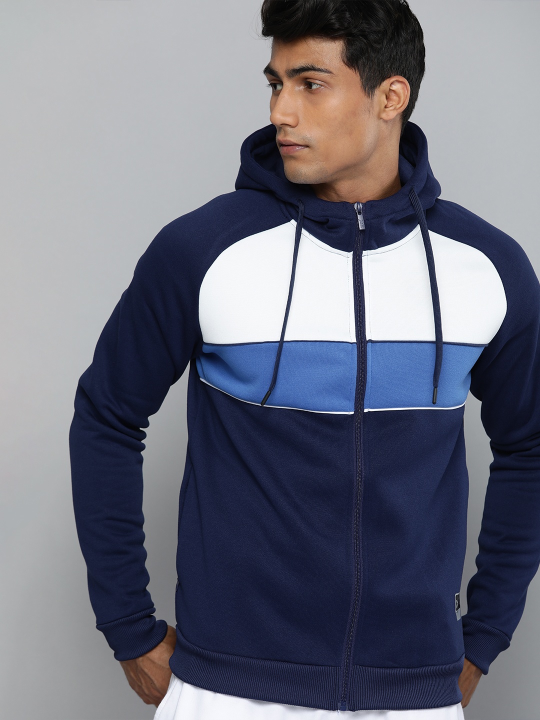 

HRX By Hrithik Roshan Basketball Men Navy Blue Rapid-Dry Colourblocked Sweatshirts