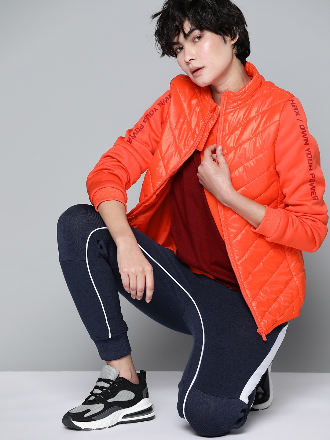 

HRX By Hrithik Roshan Lifestyle Women Oxy Fire Rapid-Dry Solid Jackets, Orange