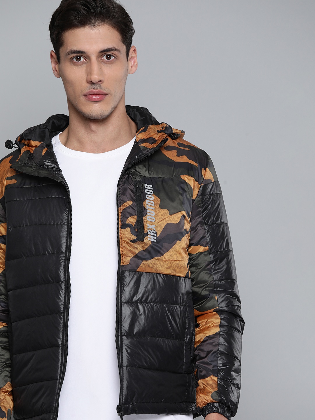 

HRX By Hrithik Roshan Outdoor Men Jet Black Rapid-Dry Camouflage Jacket