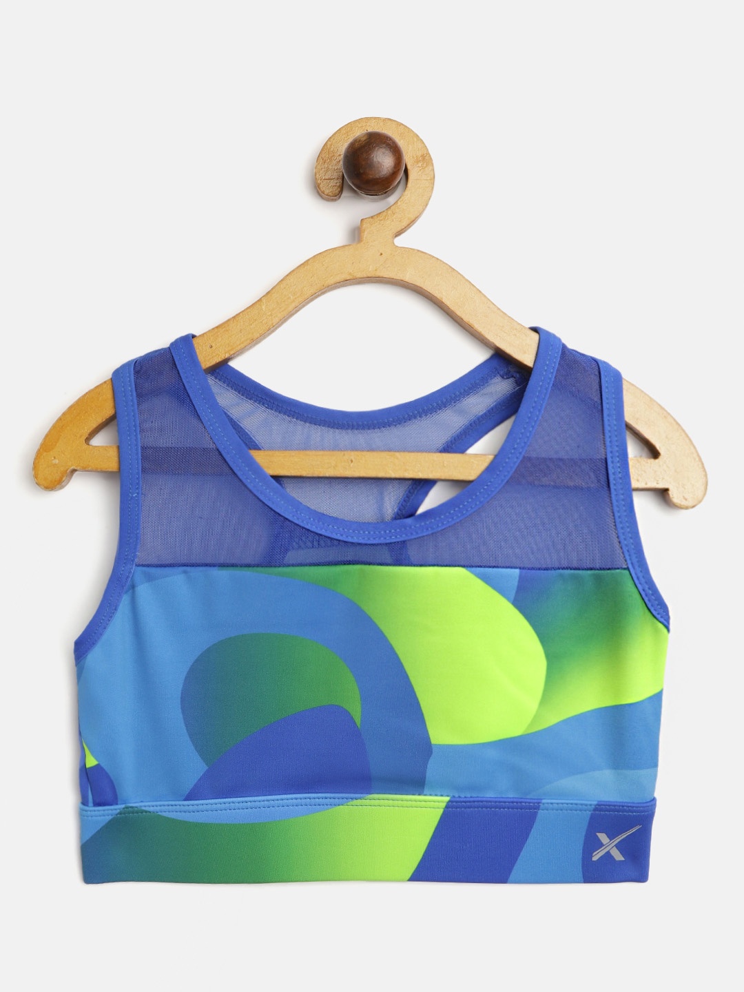 

HRX by Hrithik Roshan U-17 Active Girls Turkish Sea Rapid-Dry AOP Sports Bra, Blue