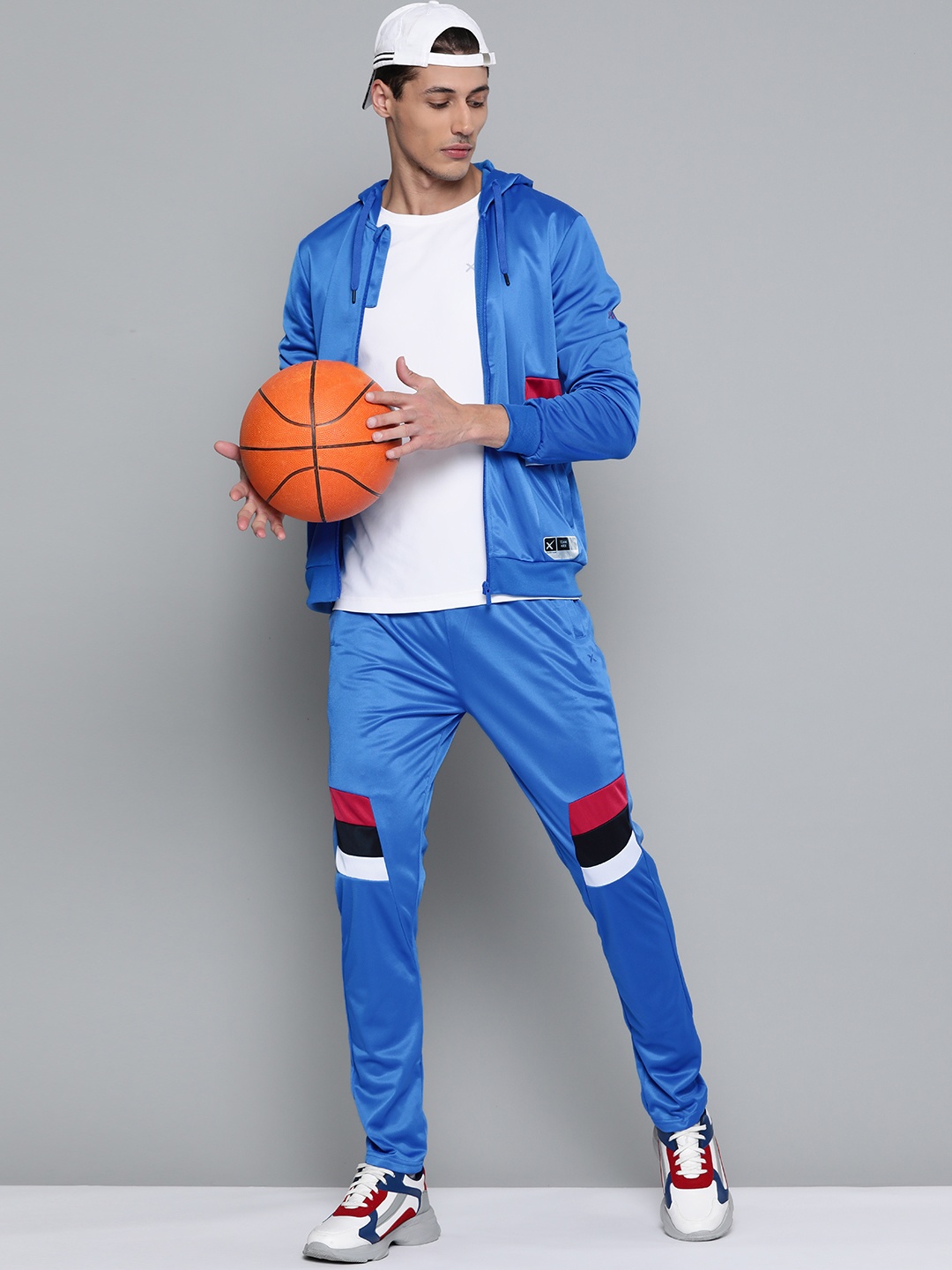 

HRX By Hrithik Roshan Basketball Men Strong Blue Rapid-Dry Solid Tracksuits