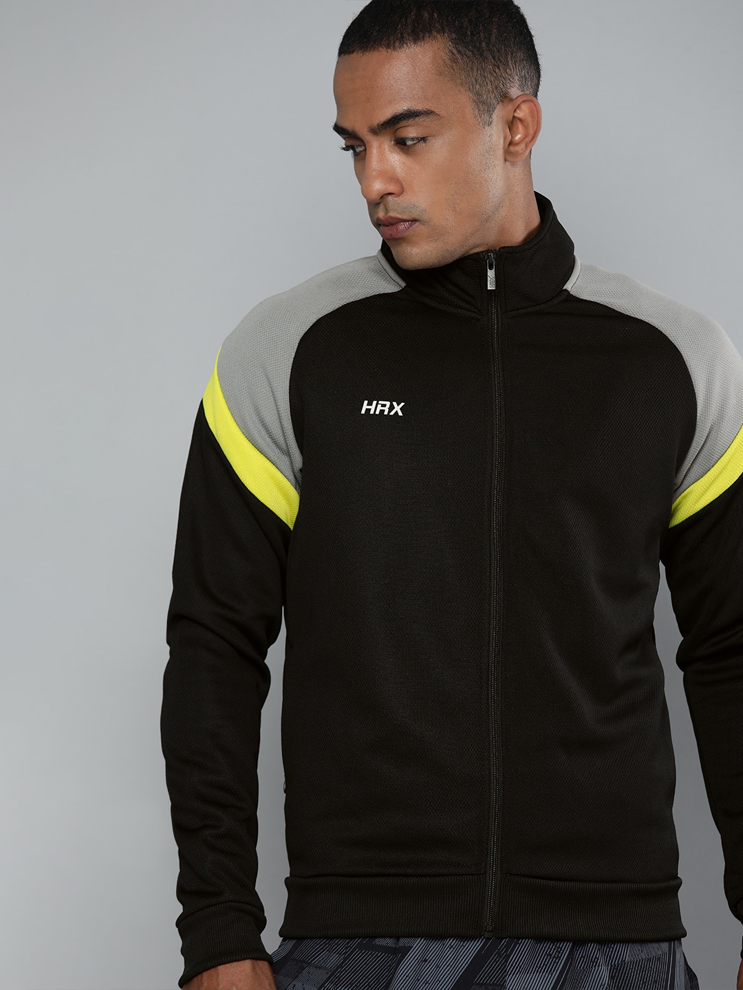 

HRX By Hrithik Roshan Training Men Jet Black Rapid-Dry Solid Jacket