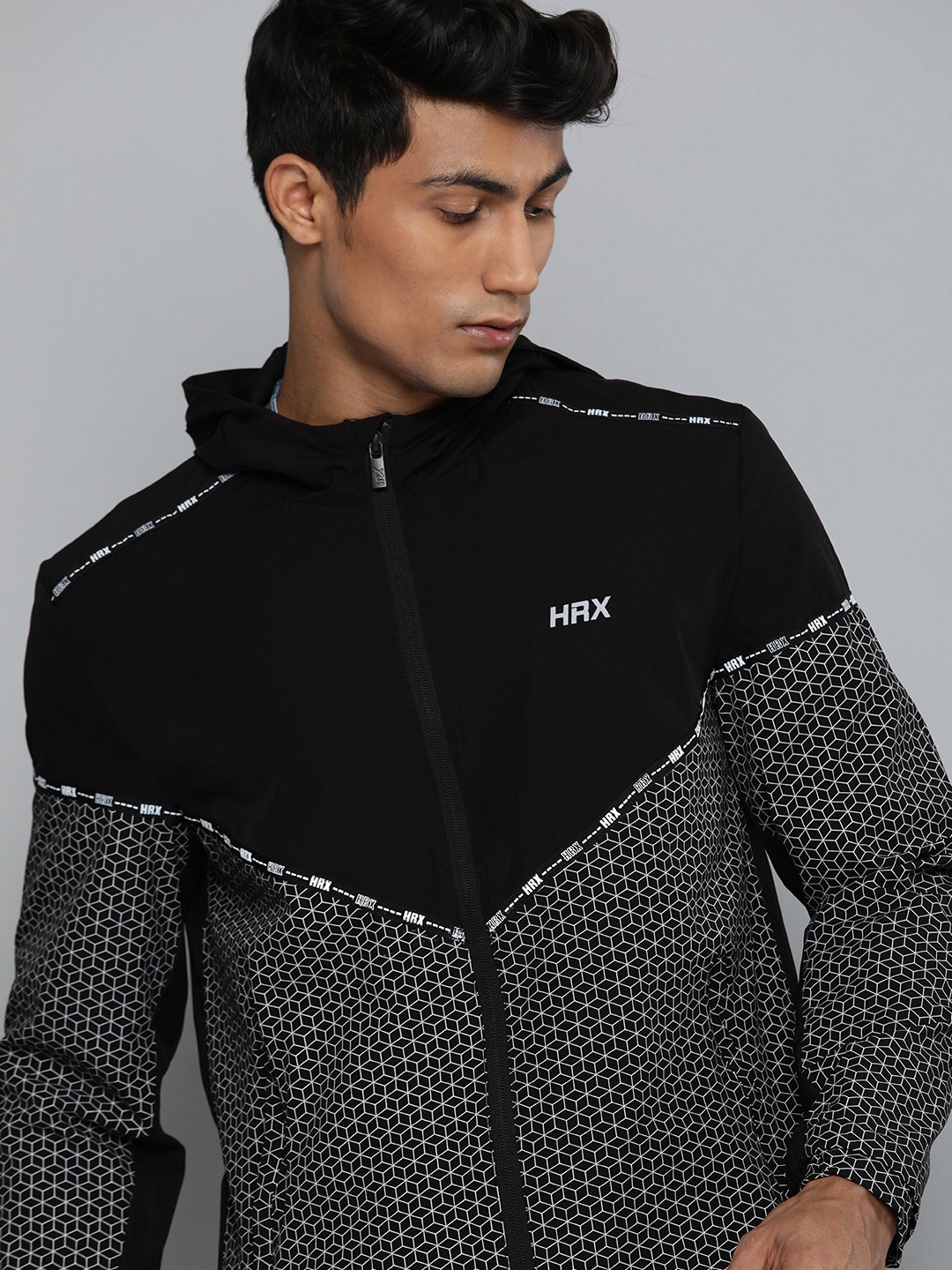 

HRX By Hrithik Roshan Men Black & White Rapid-Dry Training Jackets