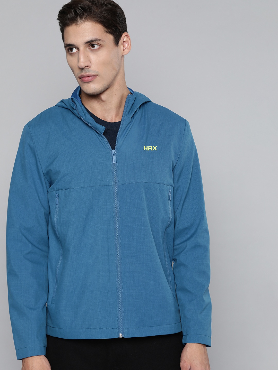 

HRX By Hrithik Roshan Men Strong Blue Rapid-Dry Solid Training Jacket