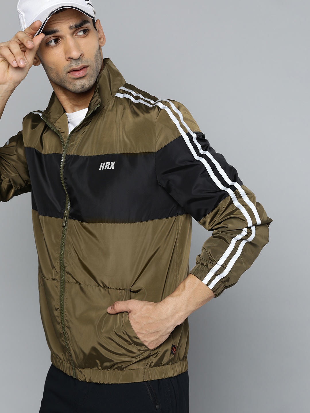 

HRX By Hrithik Roshan Outdoor Men winter moss Rapid-Dry Solid Jacket, Olive