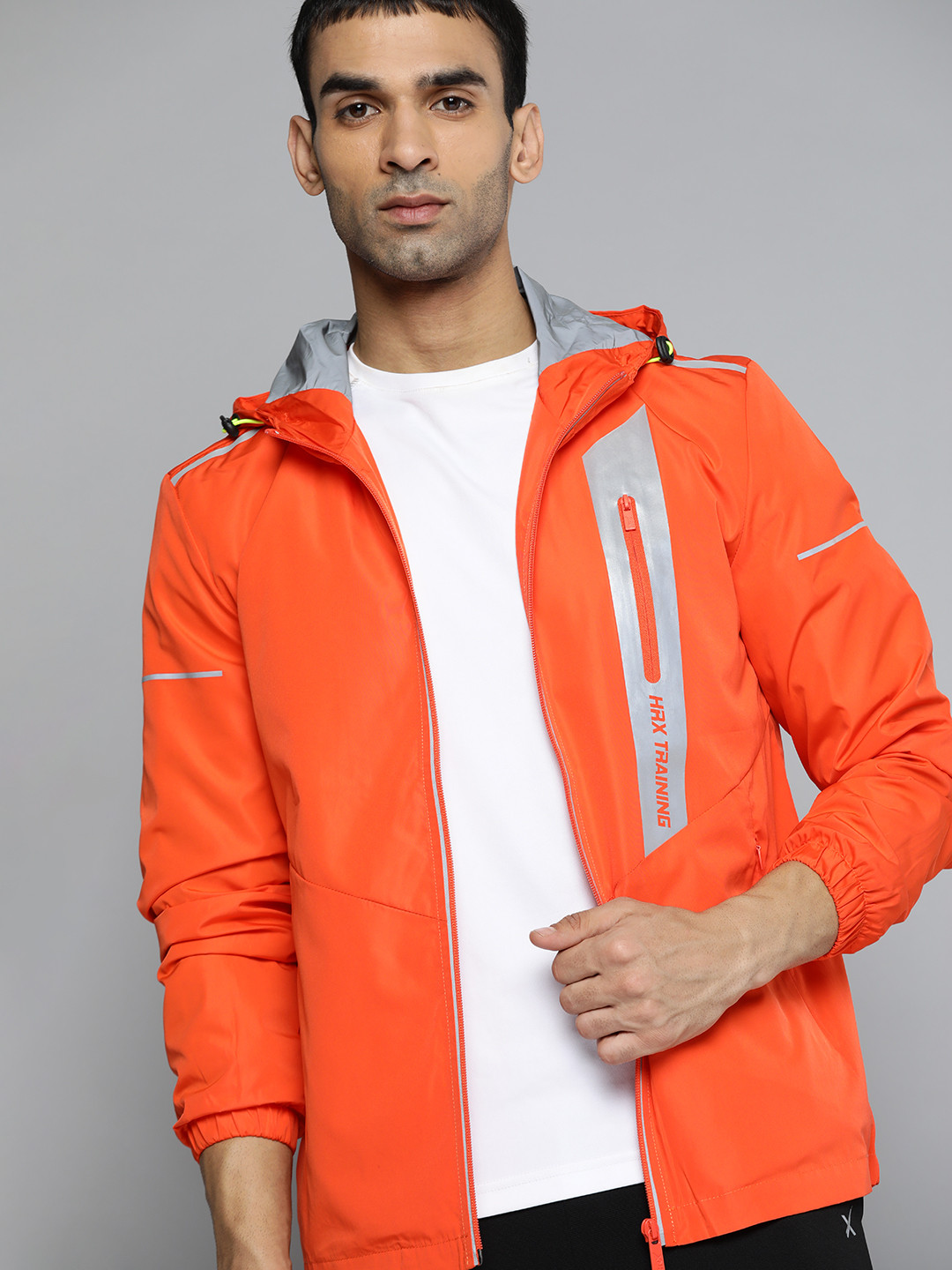 

HRX By Hrithik Roshan Training Men Designer to Comment Rapid-Dry Solid Jacket, Orange