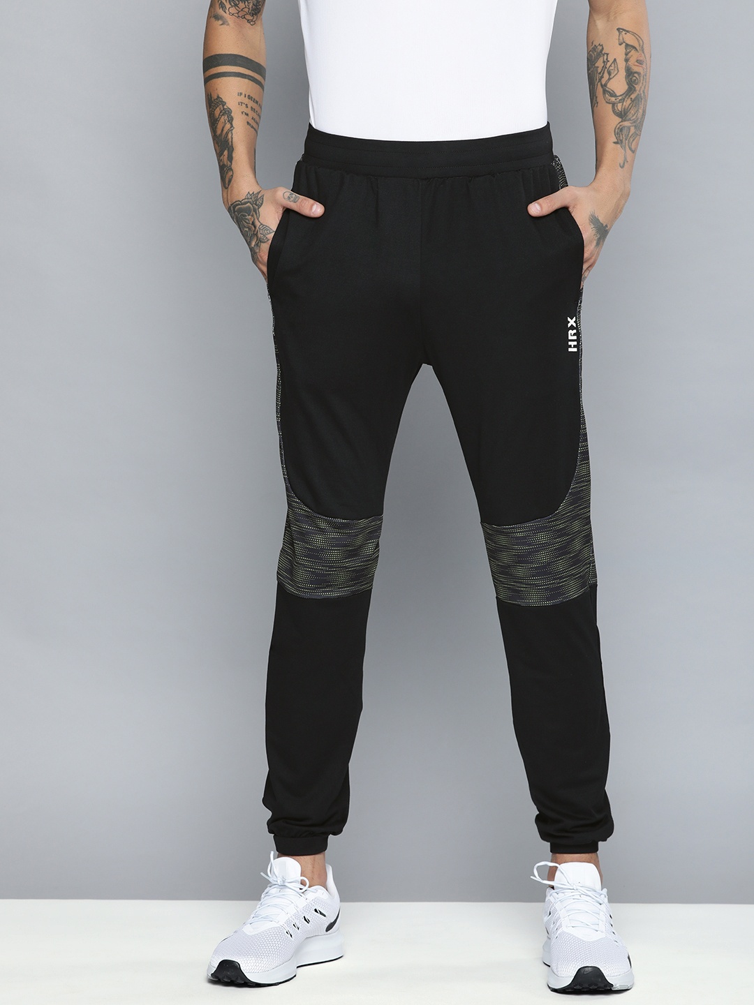 

HRX by Hrithik Roshan Black Printed Training Joggers