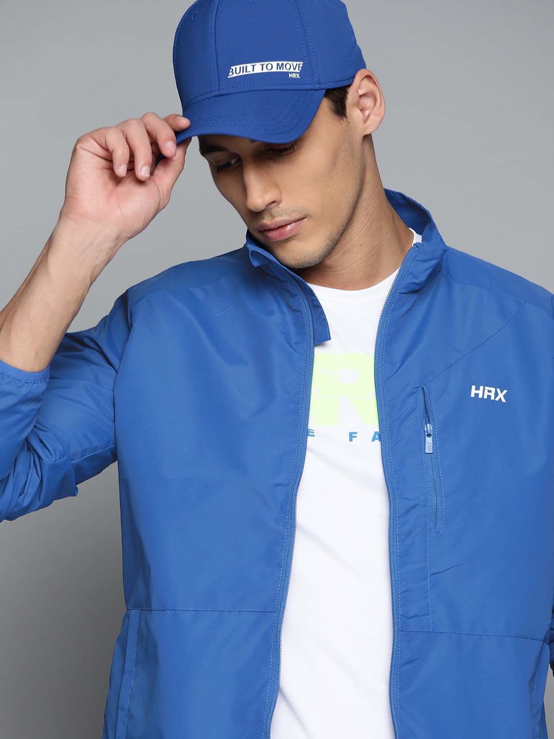 

HRX By Hrithik Roshan Training Men Designer to Comment Rapid-Dry Solid Jackets, Blue