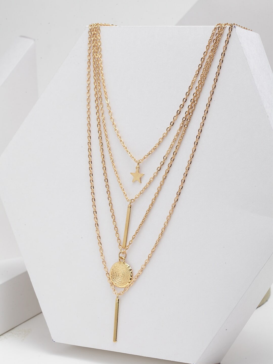 

Shining Diva Fashion Gold-Plated Layered Necklace