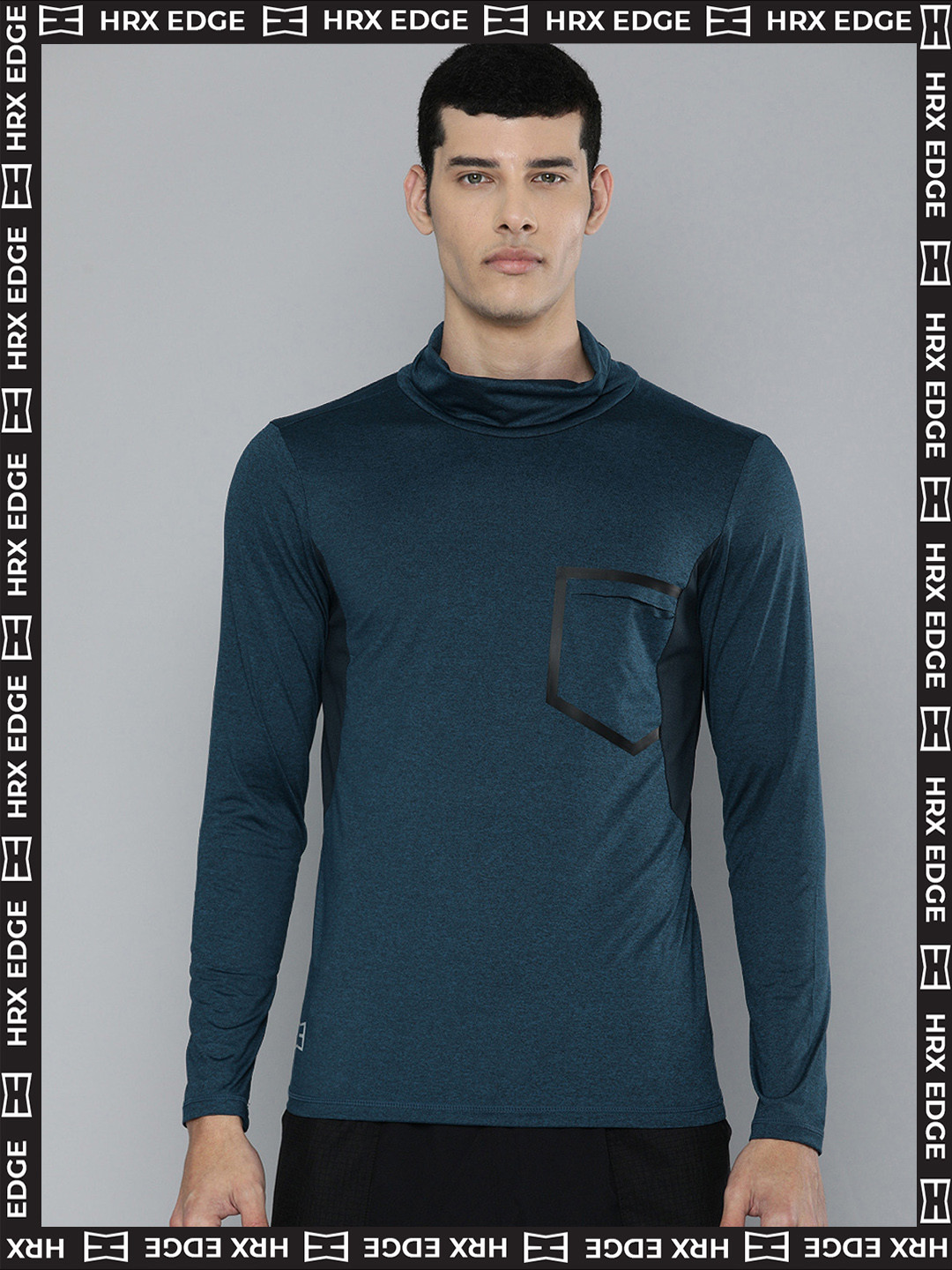 

HRX By Hrithik Roshan EDGE Lifestyle Men Moonlit Ocean Melange Solid T-shirts, Teal