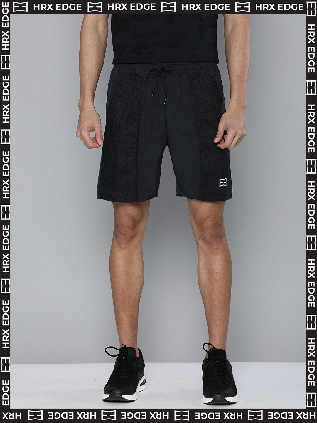 

HRX By Hrithik Roshan EDGE Lifestyle Men Anthracite Rapid-Dry Solid Shorts, Charcoal