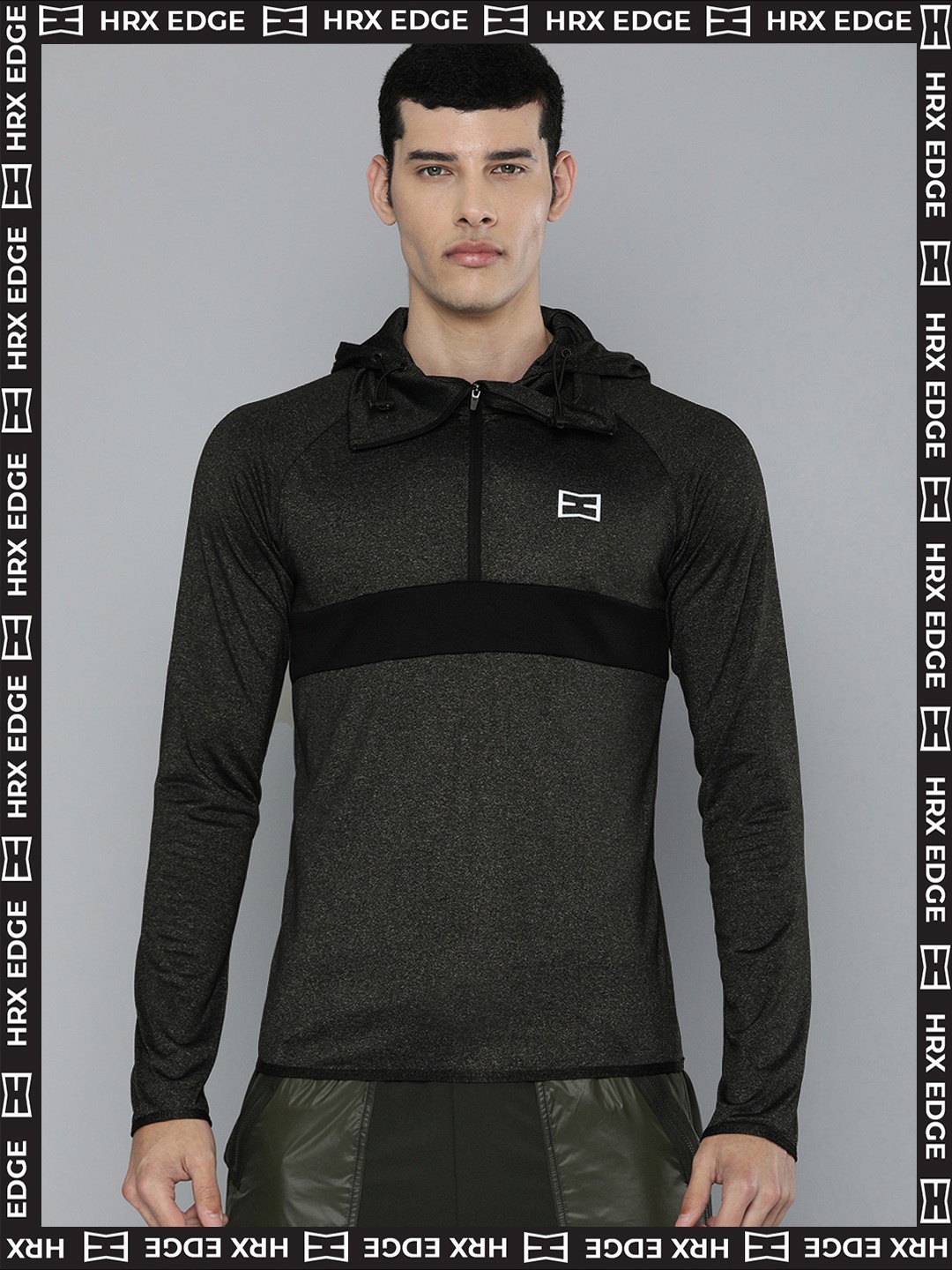 

HRX By Hrithik Roshan EDGE Lifestyle Men Anthracite Bio-Wash Solid T-shirts, Grey