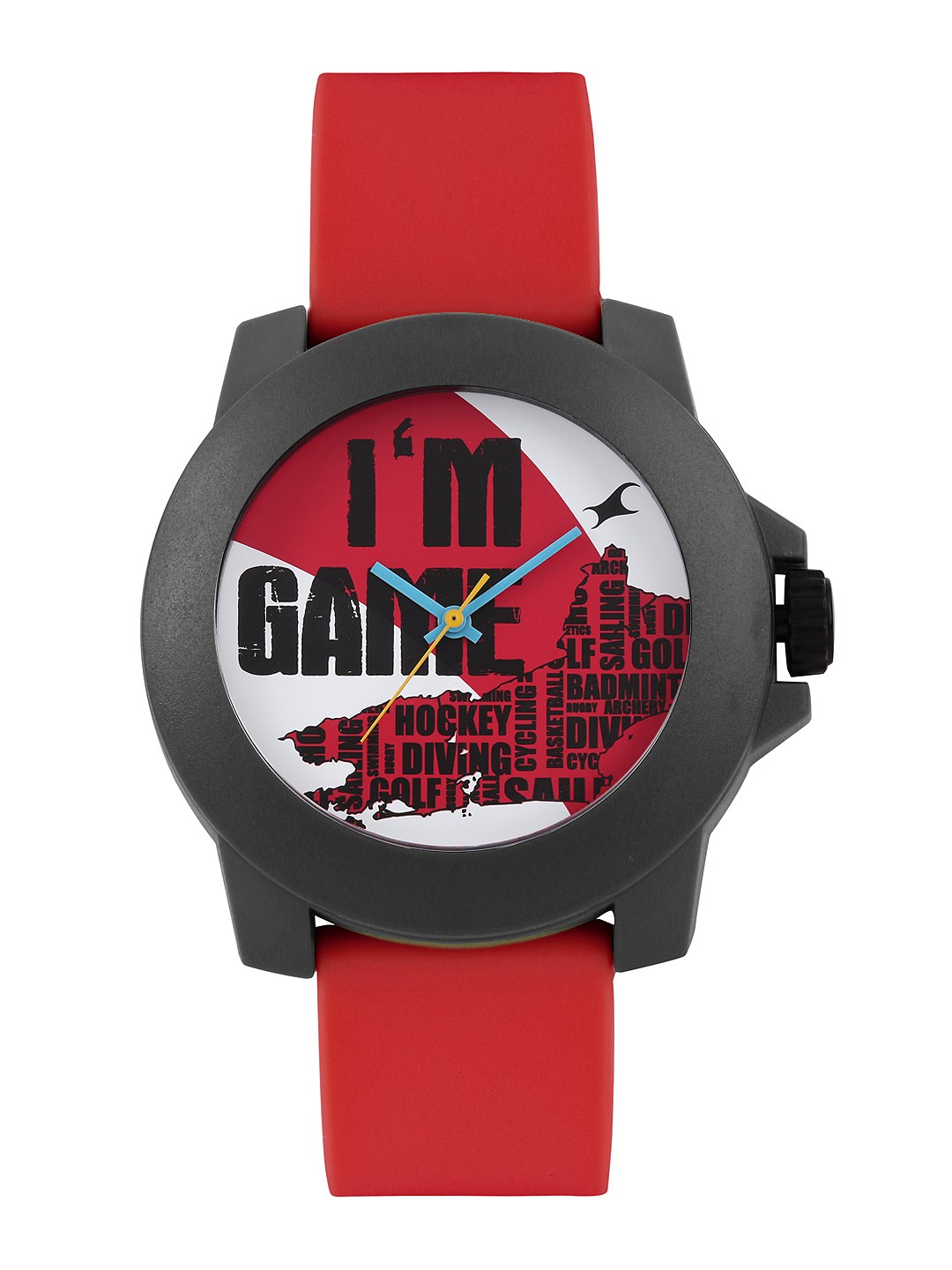 

Fastrack Tees Unisex Red & White Printed Dial Watch 38021PP12J