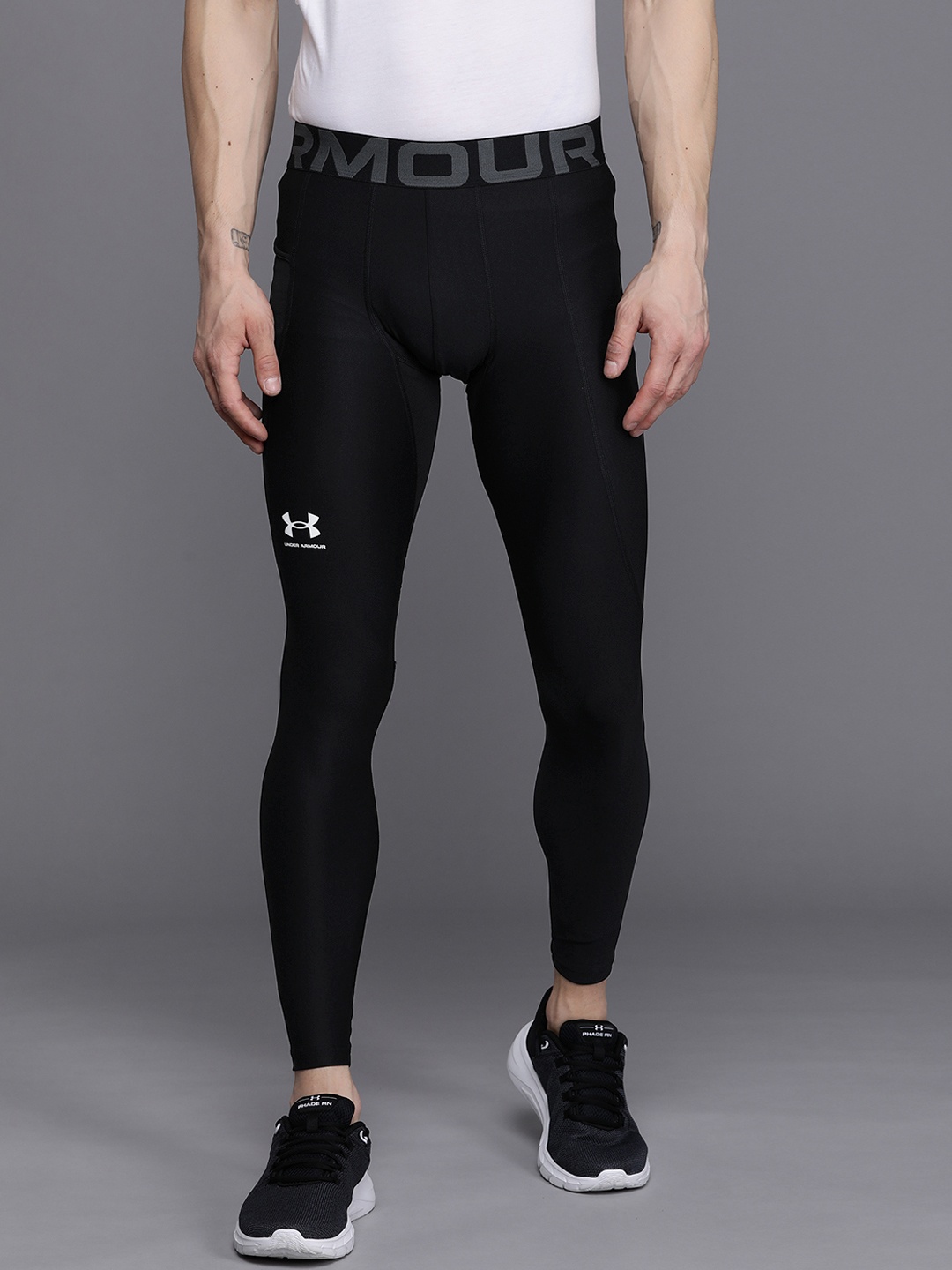 

UNDER ARMOUR Men Black Brand Logo Print HeatGear Armour Training Tights