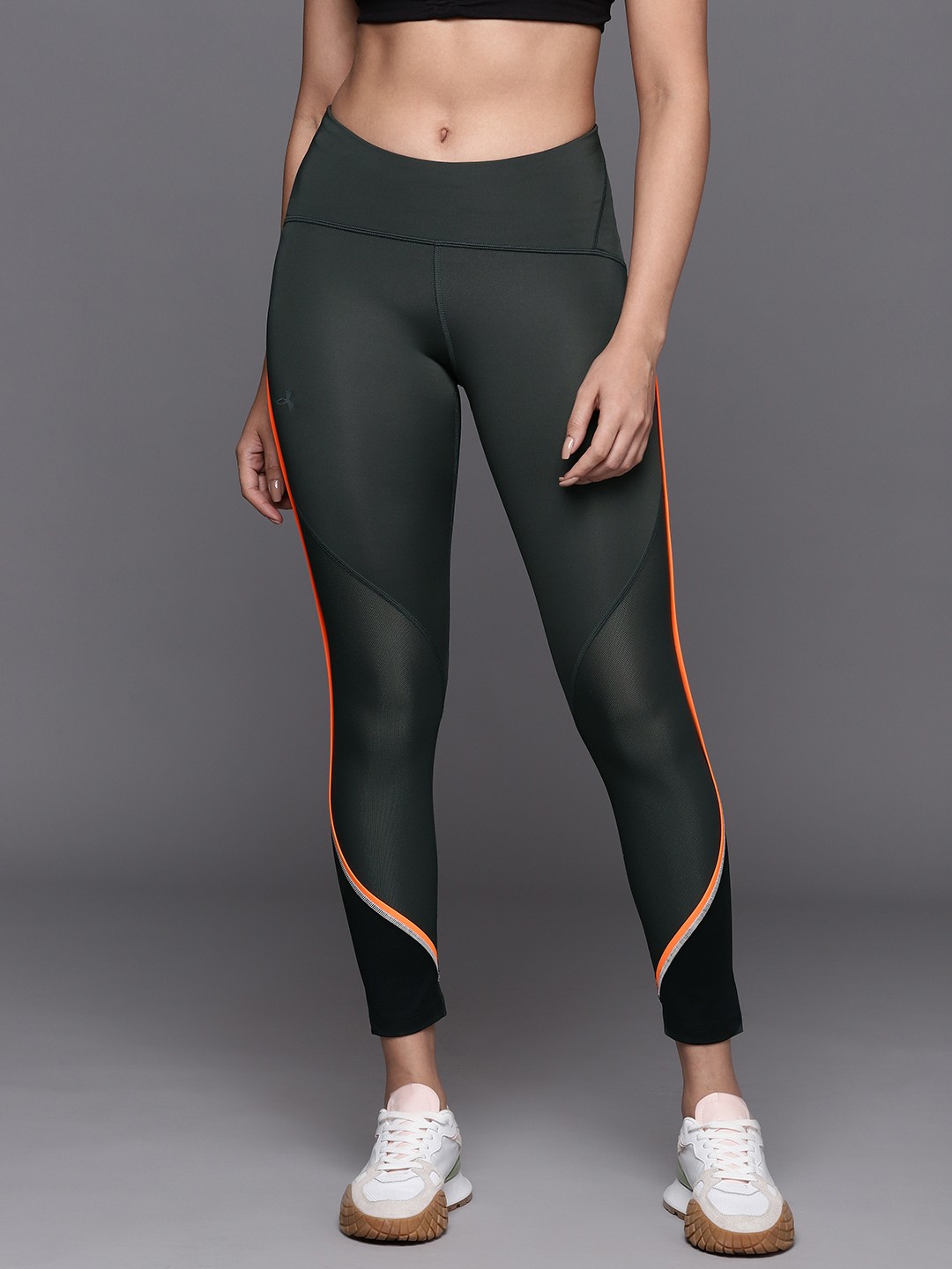 

UNDER ARMOUR Women Black Fly Fast 2.0 Mesh 7/8 Tights, Charcoal