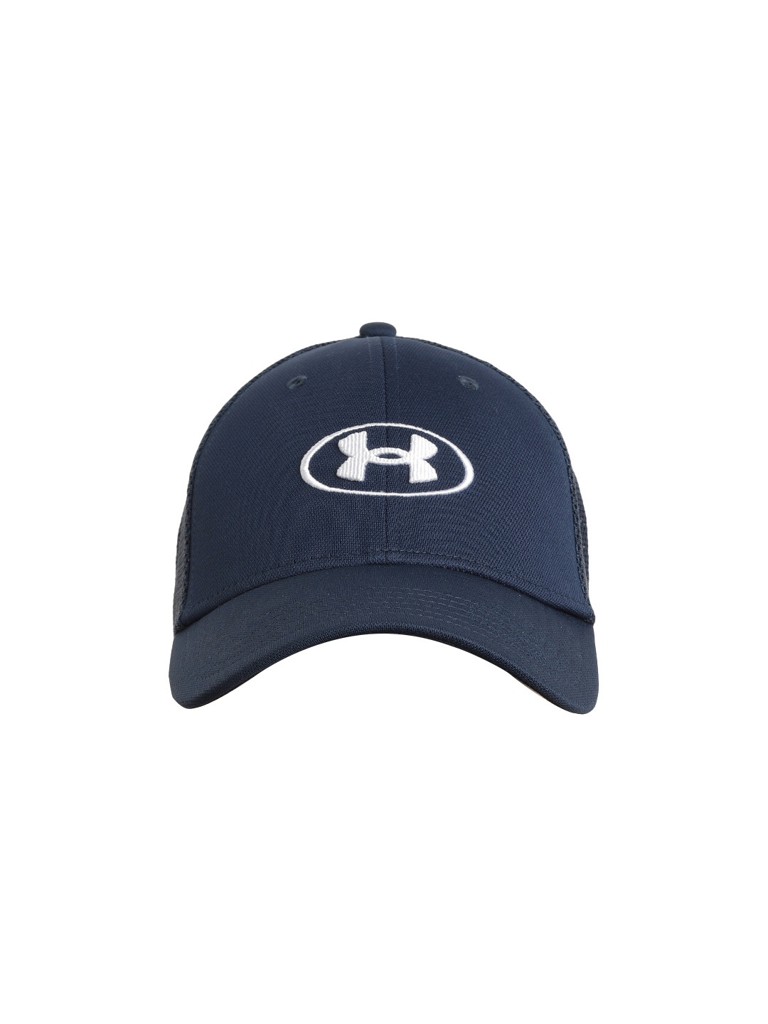 

UNDER ARMOUR Men Navy Blue & White Brand Logo Detail Blitzing Trucker Snapback Cap