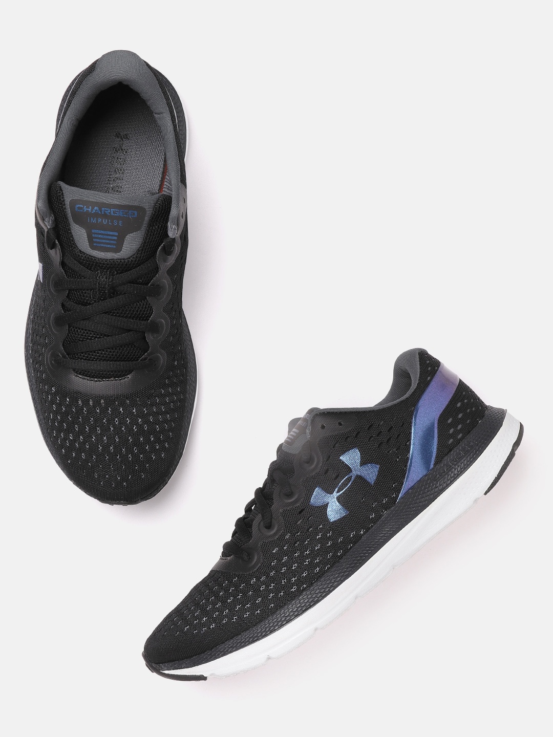 

UNDER ARMOUR Women Black Woven Design Charged Impulse Shft Running Shoes