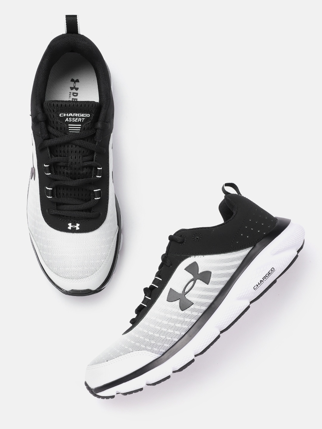 

UNDER ARMOUR Men White & Black Charged Assert 8 Running Shoes