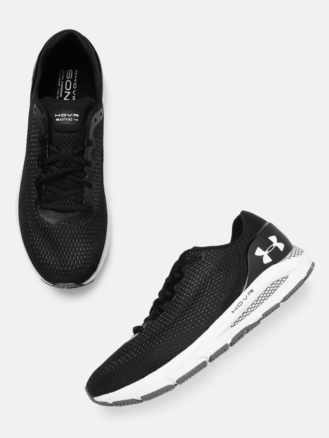 

UNDER ARMOUR Men Black Woven Design HOVR Sonic 4 Running Shoes