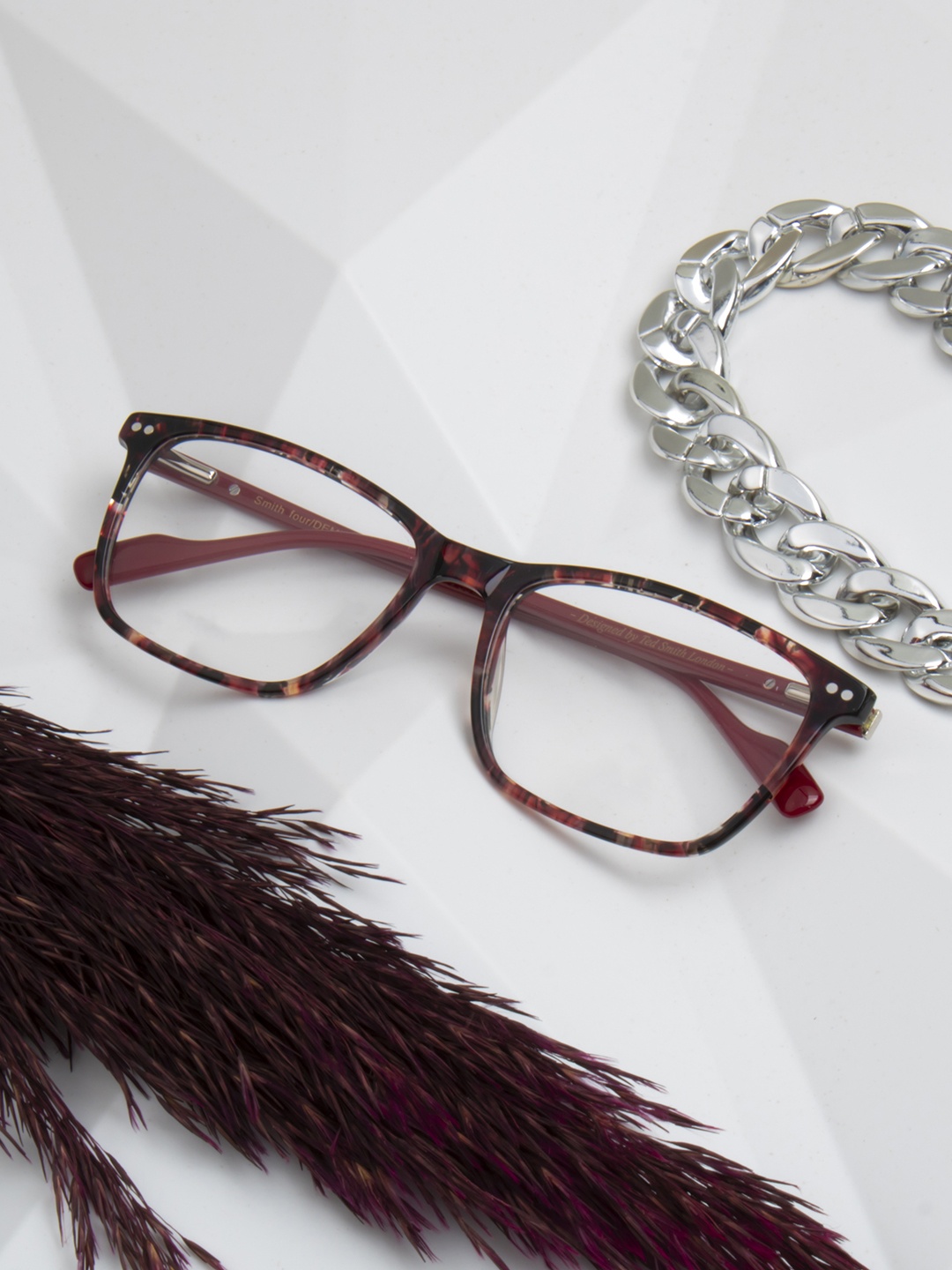 

Ted Smith Unisex Red & Black Full Rim Wayfarer Frames Eyeglasses