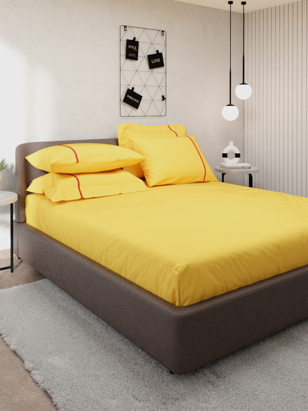 

Stoa Paris Orange Solid 144 TC Cotton King Bedsheet with 4 Pillow Covers