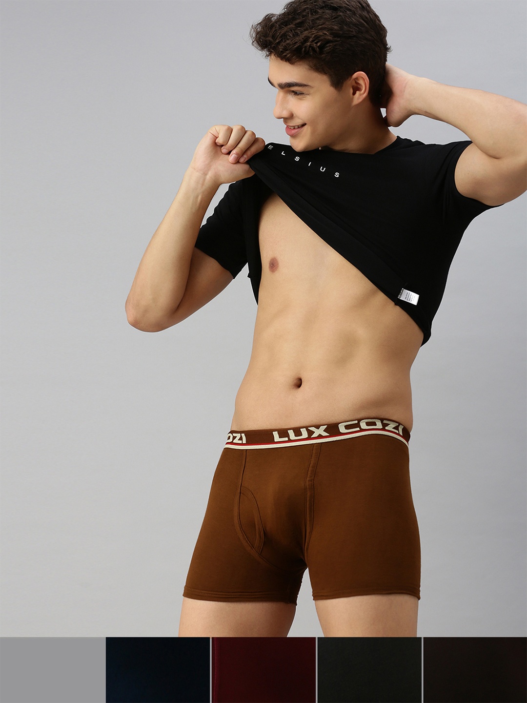 

Lux Cozi Men Pack Of 5 Assorted Pure Cotton Trunks-COZI_BIGSHOT_LONGS