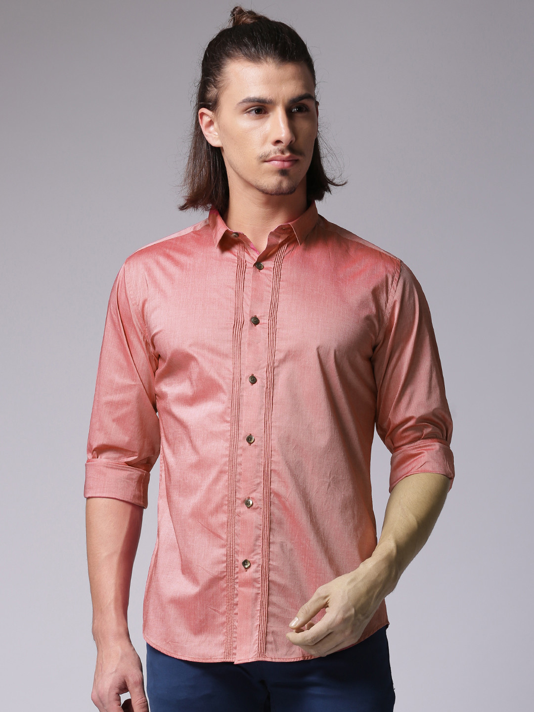 

True Blue Men Pink Casual Shirt
