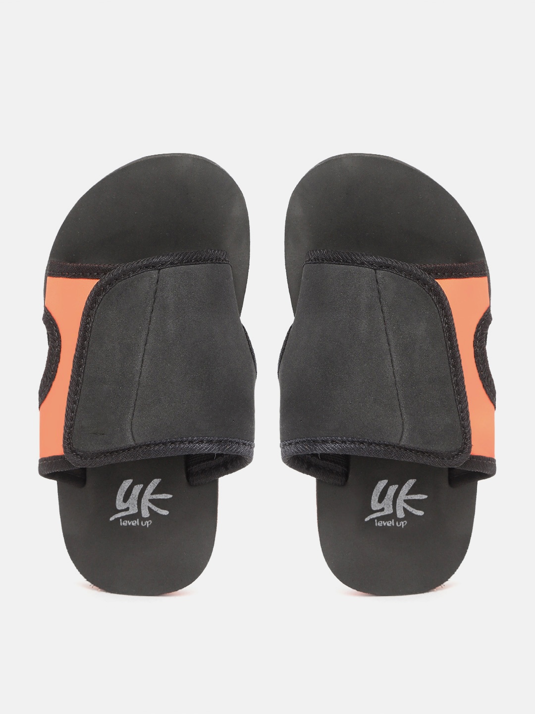 

YK Kids Black Solid Velcro Sliders