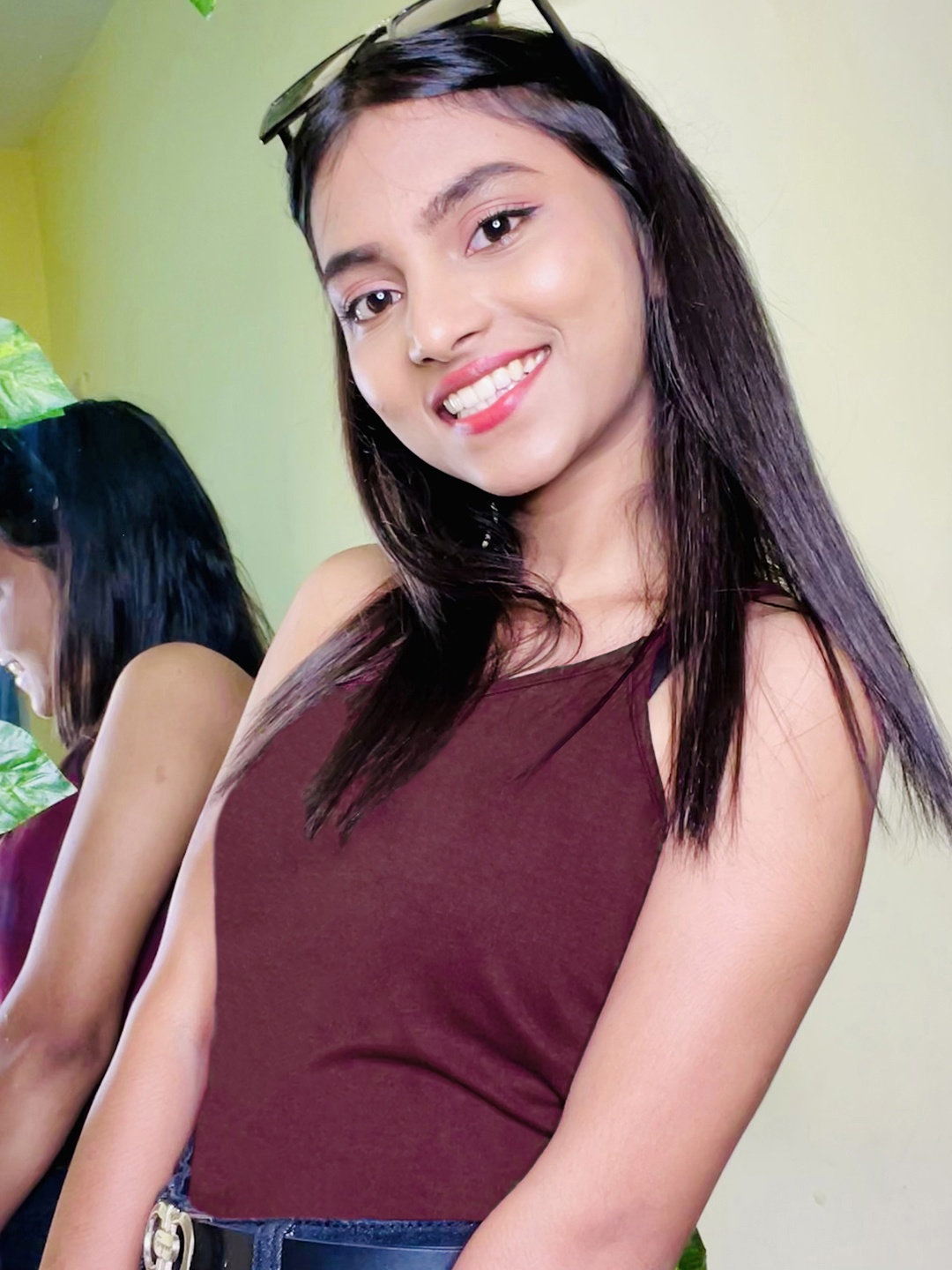 

Tokyo Talkies Maroon Fitted Crop Top