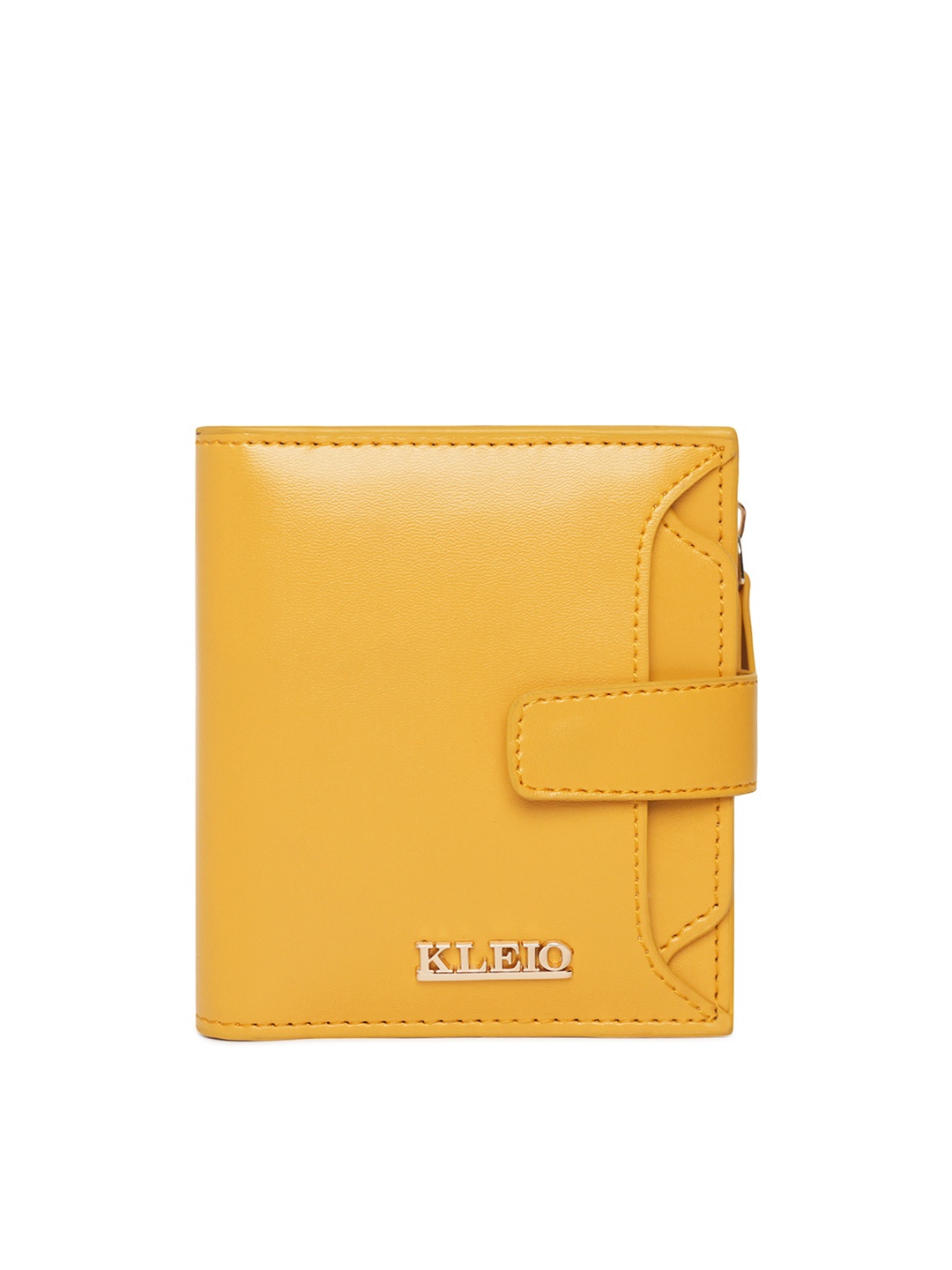 

KLEIO Women Vegan Bi-Fold Multi Slot Wallet, Yellow