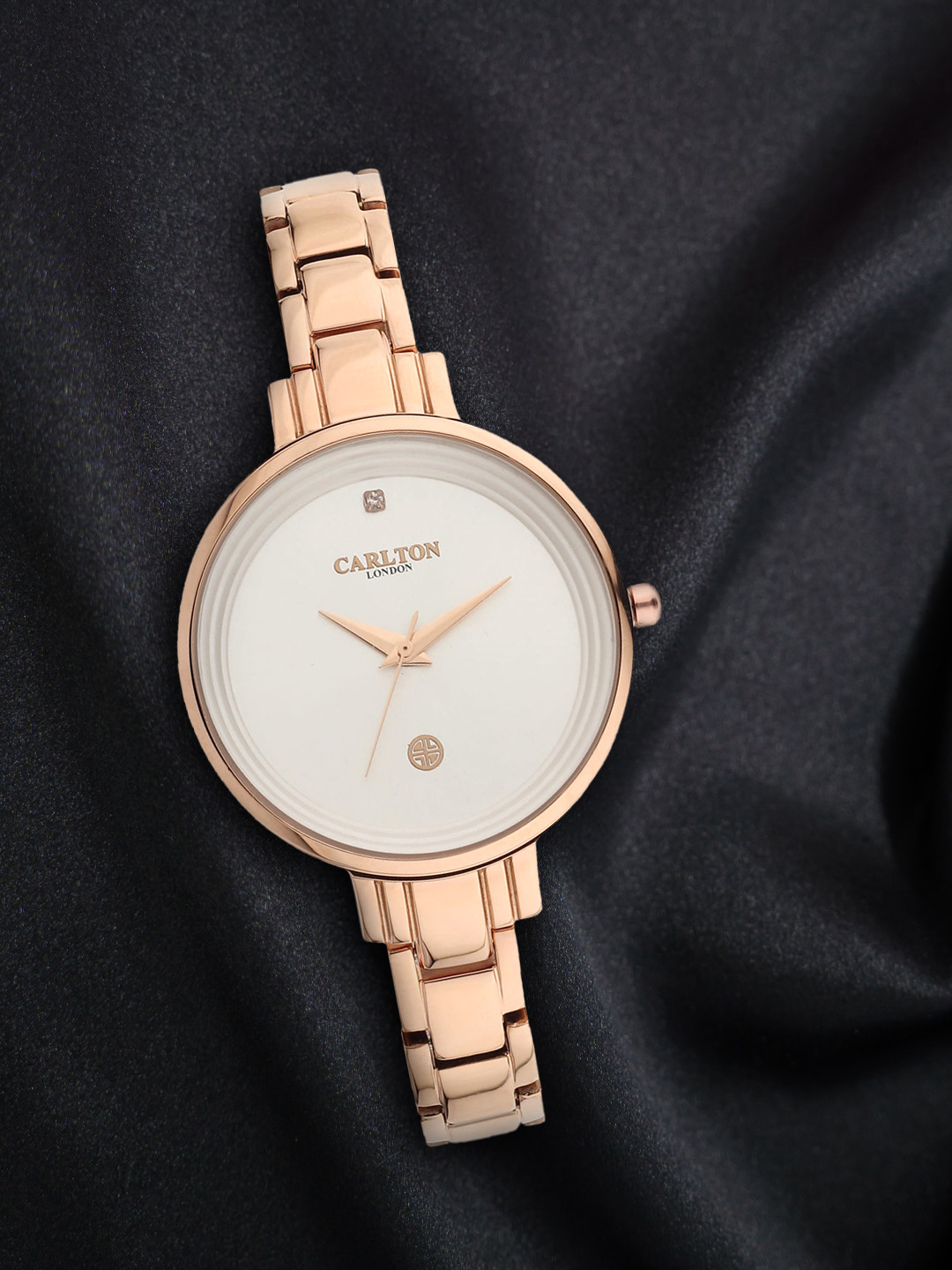 

Carlton London Women Gold-Toned Embellished Analogue Watch CL051RGSLRS, White
