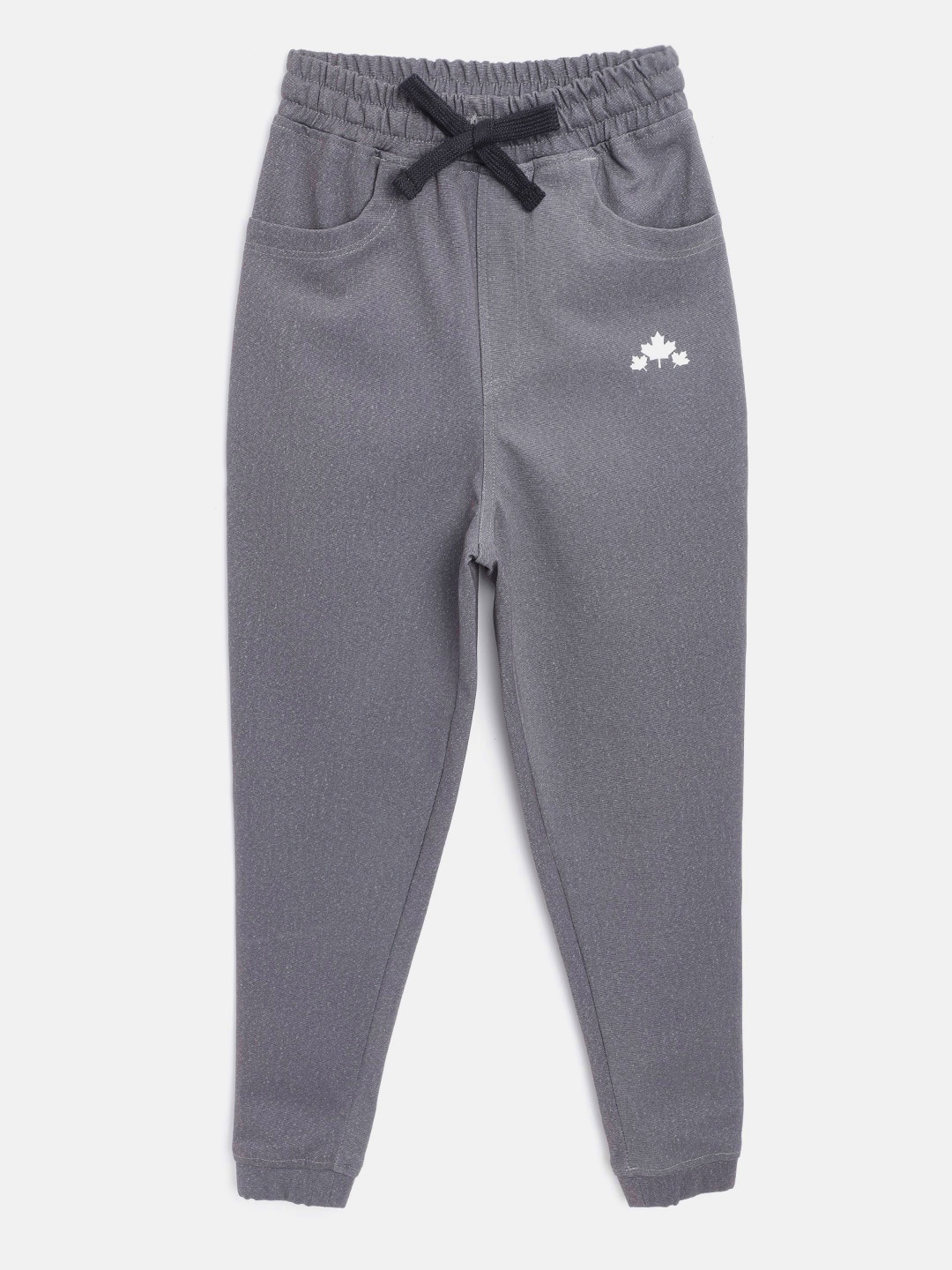 

Rute Boys Charcoal Grey Cotton Solid Joggers