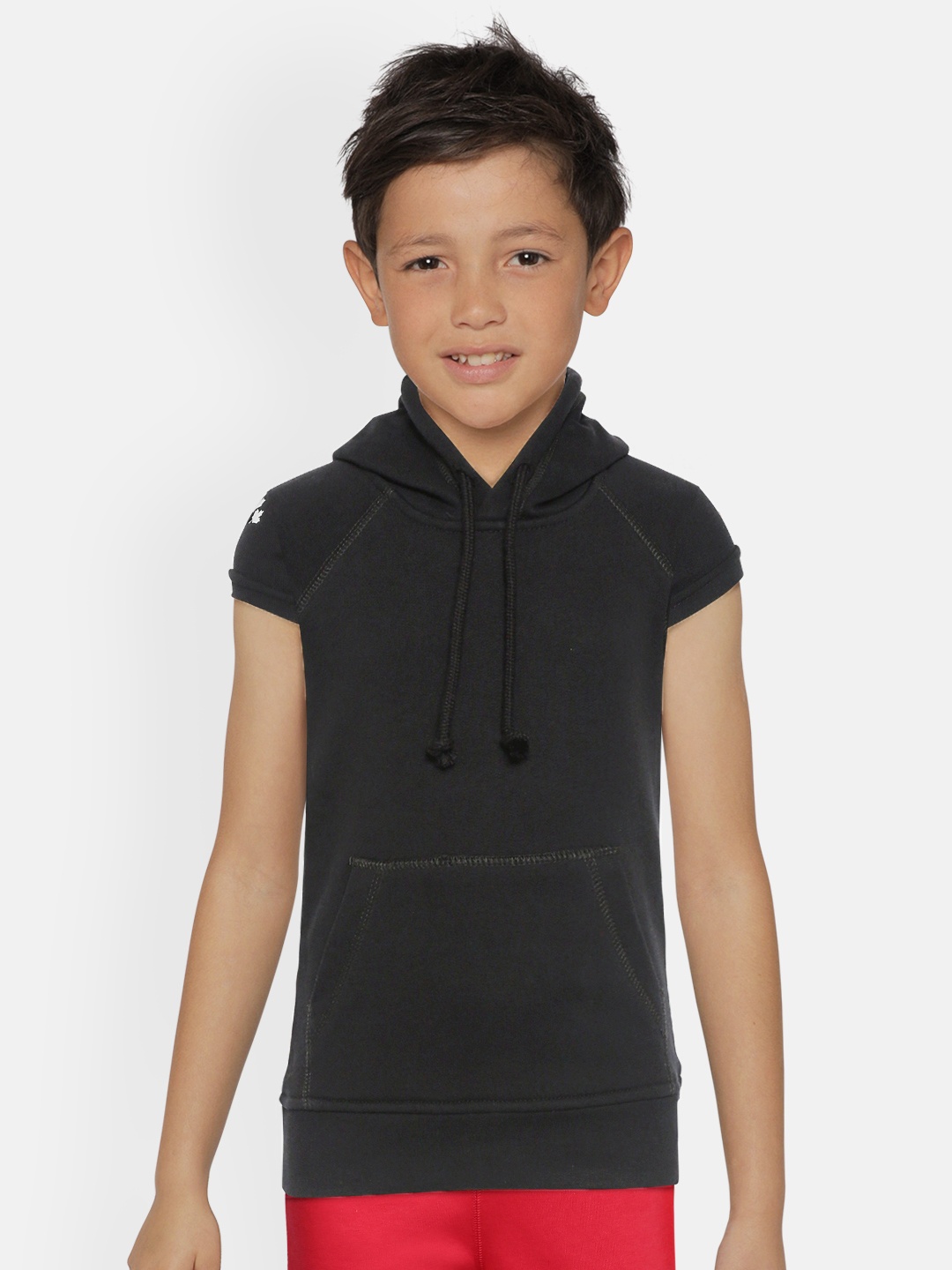 

Rute Boys Black Cotton Hooded Sweatshirt
