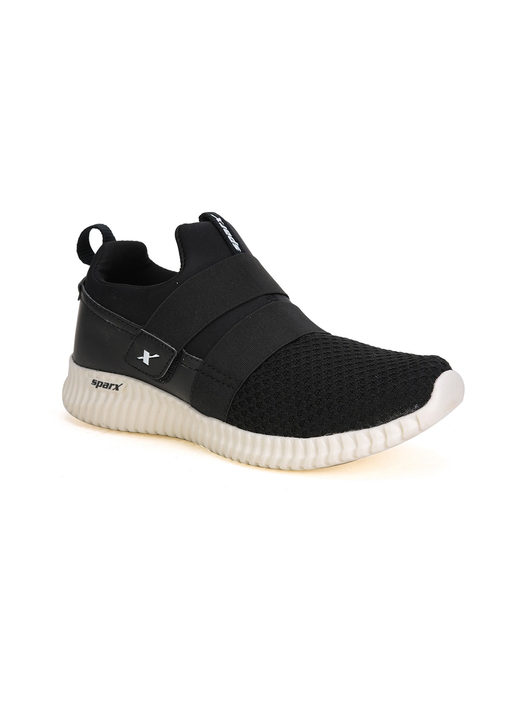 

Sparx Men Black Textured Slip-On Sneakers