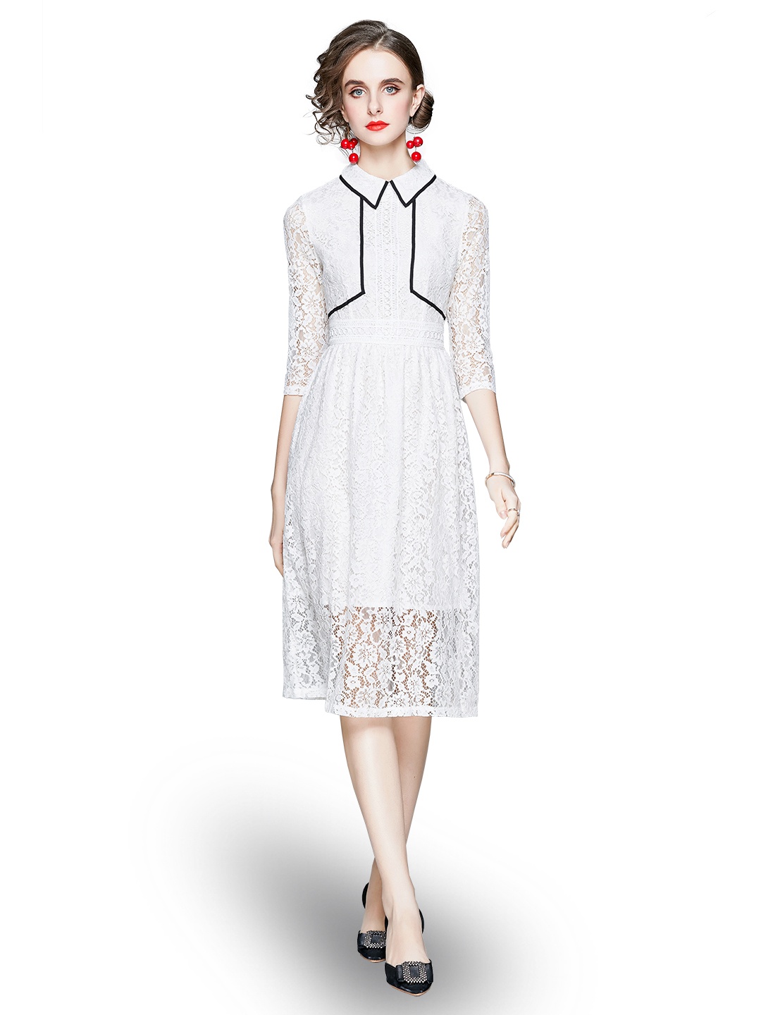 

JC Collection White Floral Cotton Dress