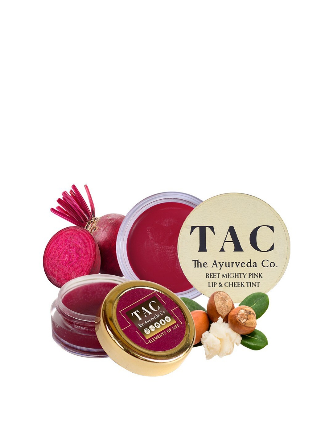 

TAC - The Ayurveda Co. Beetroot Lip & Cheek Tint and Buttered Lip Balm with Shea Butter, Maroon