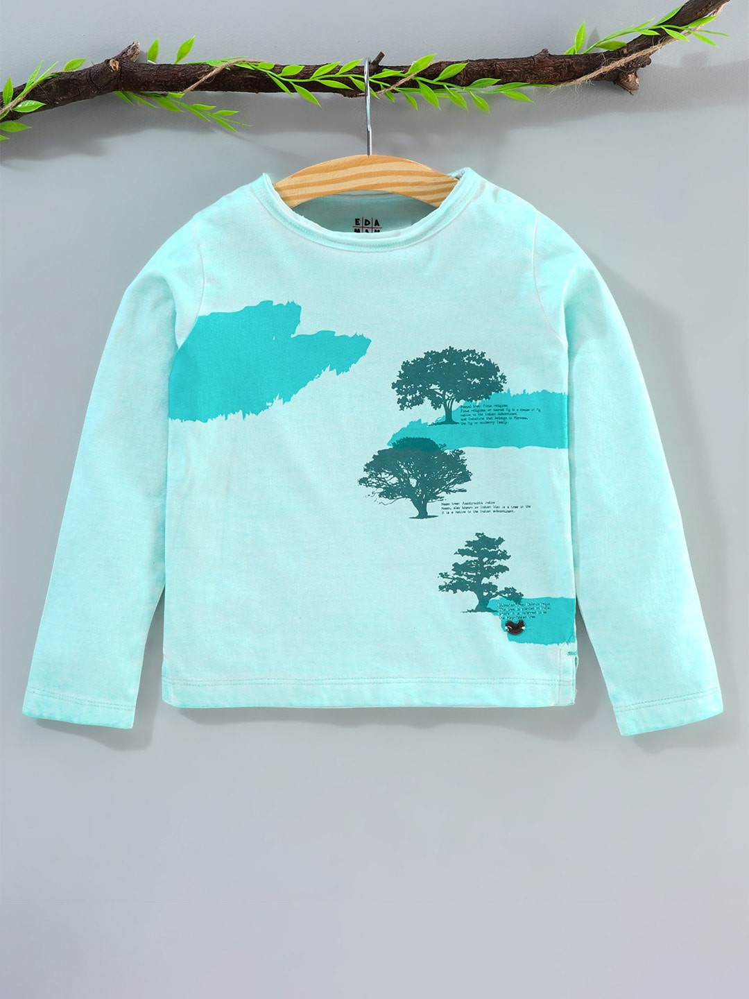 

Ed-a-Mamma Boys Blue Floral Printed Sustainable T-shirt