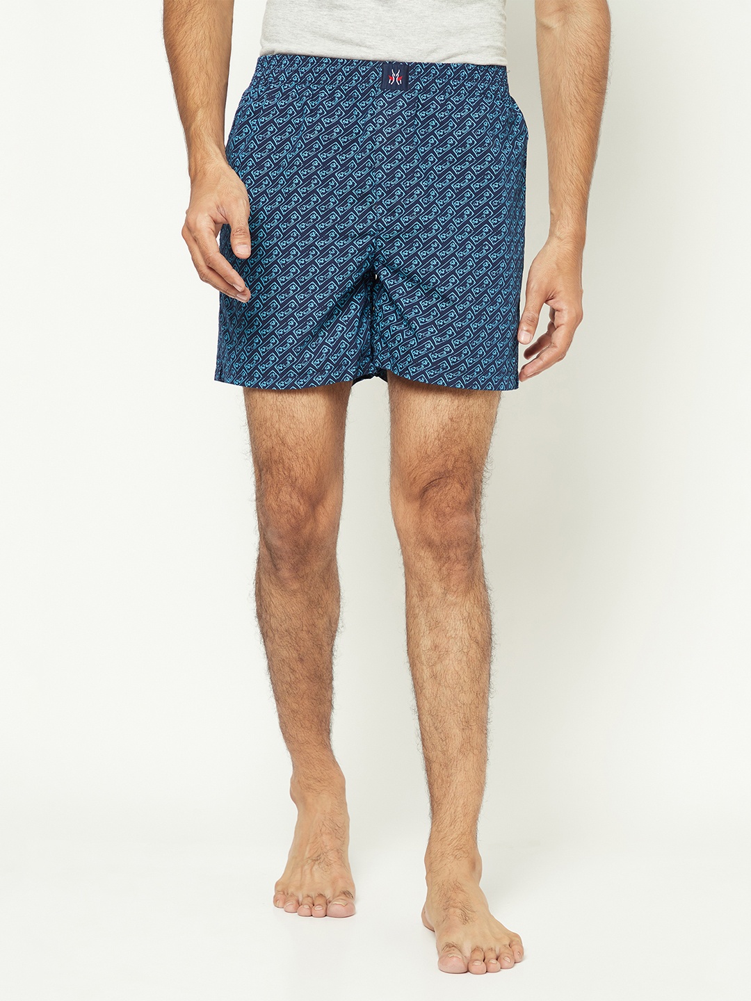 

Crimsoune Club Men Blue Printed Pure Cotton Boxer