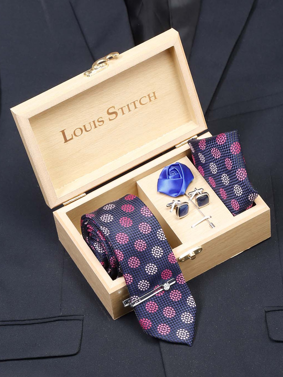 

LOUIS STITCH Men Necktie Accessory Gift Set, Multi