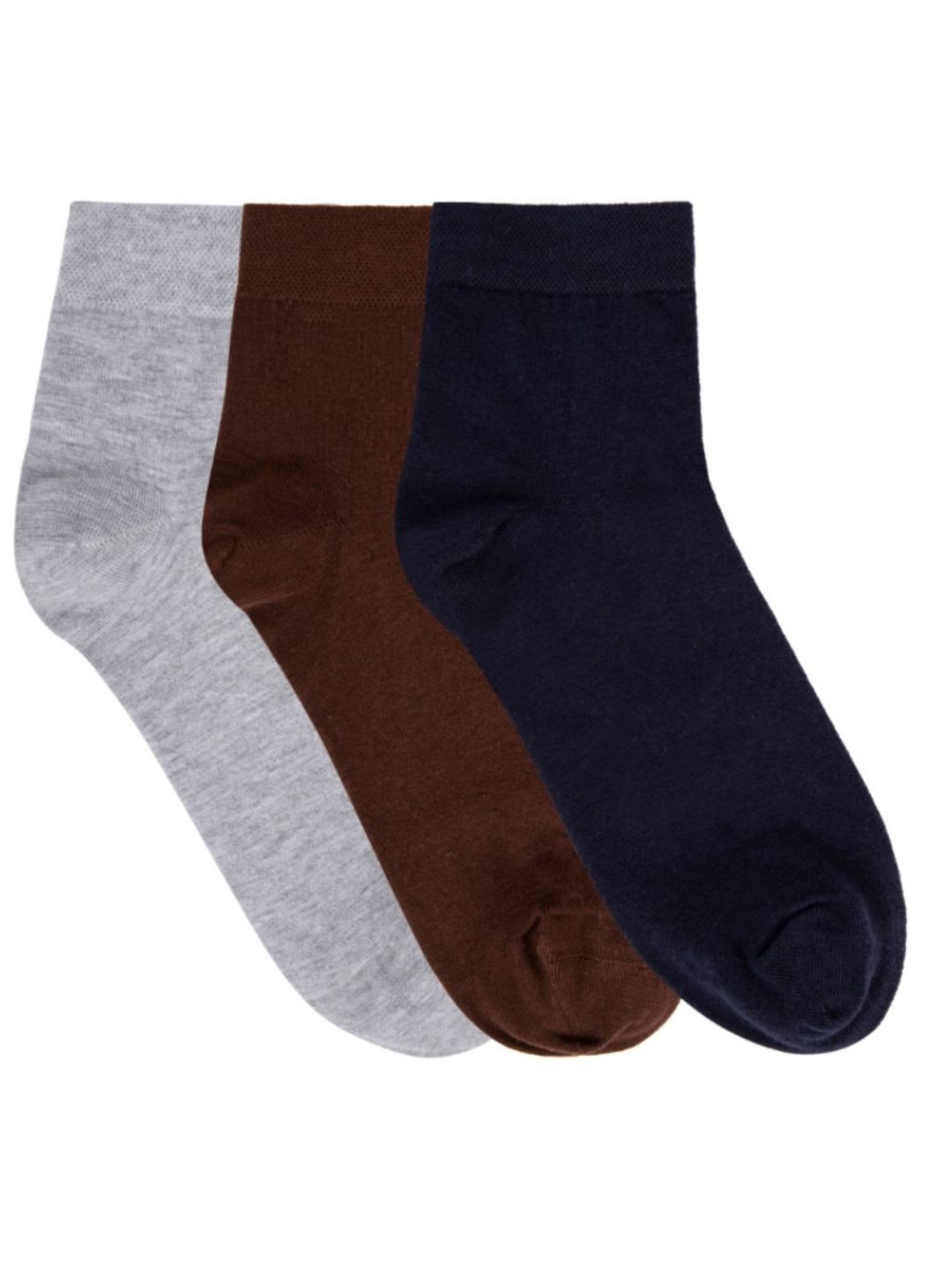 

N2S NEXT2SKIN Men Pack Of 3 Ankle-Length Cotton Socks, Navy blue