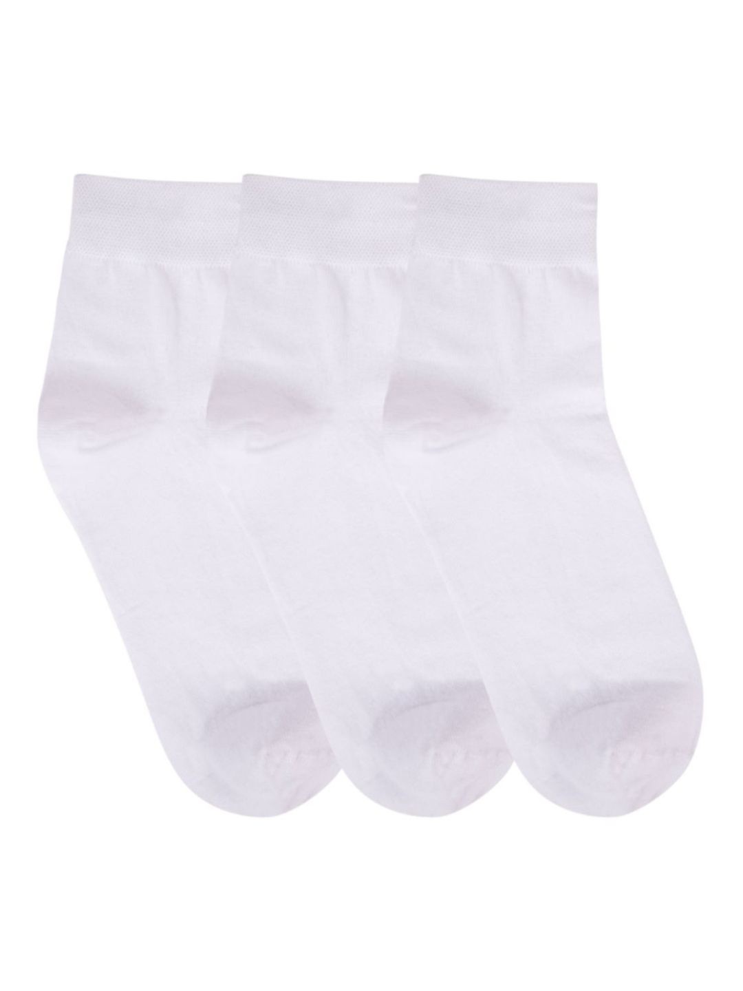 

N2S NEXT2SKIN Men Pack Of 3 White Solid Ankle-Length Cotton Socks