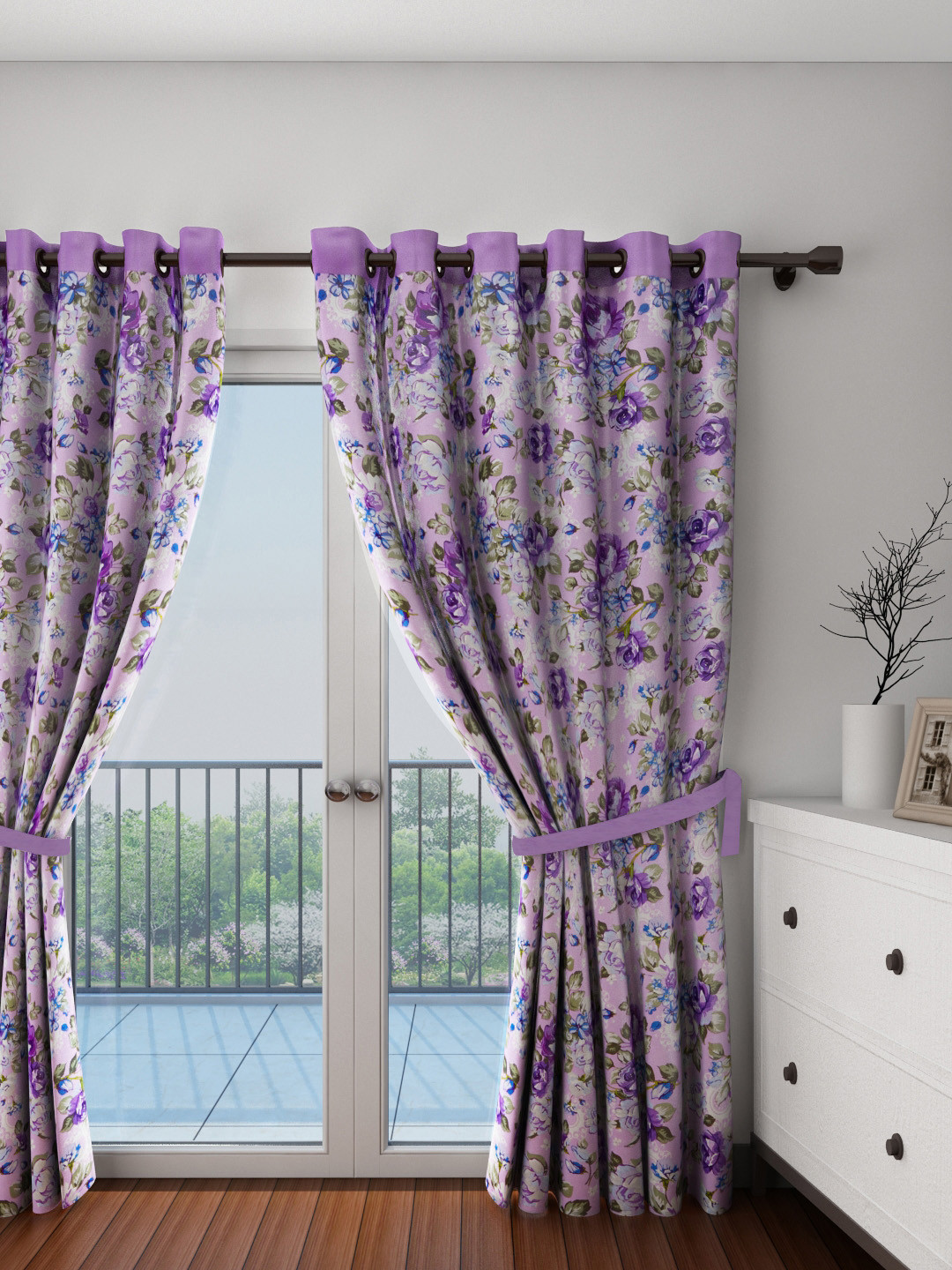 

SWAYAM Lavender Single Floral Print Door Curtain