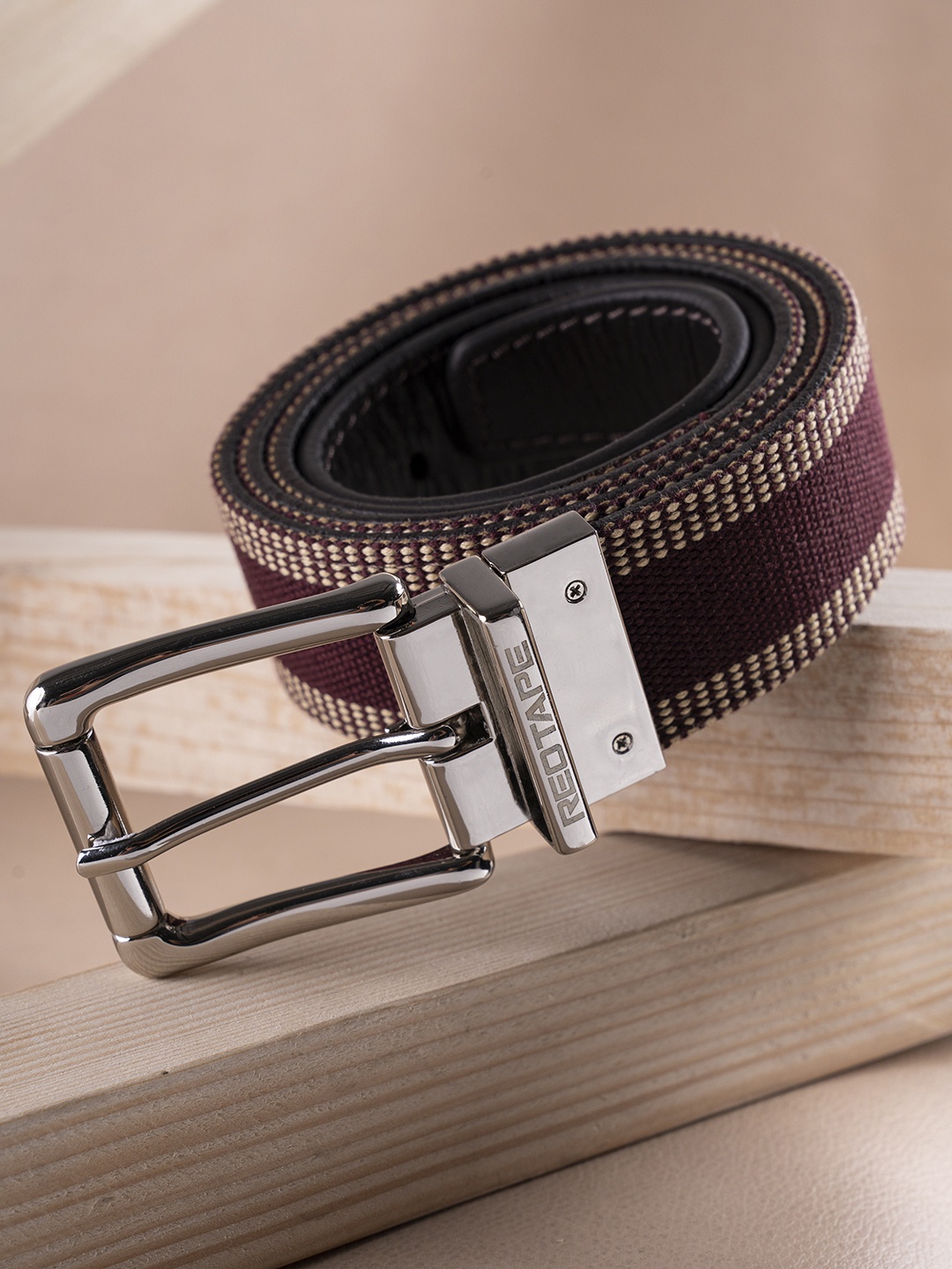 

Red Tape Men Brown Braided Leather Reversible Belt