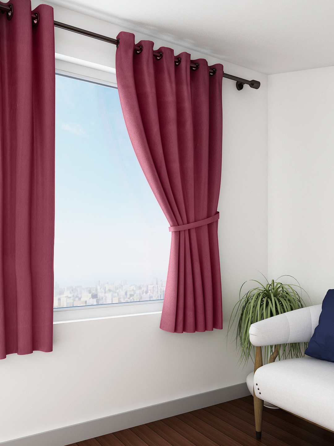 

SWAYAM Maroon Single Blackout Window Curtain