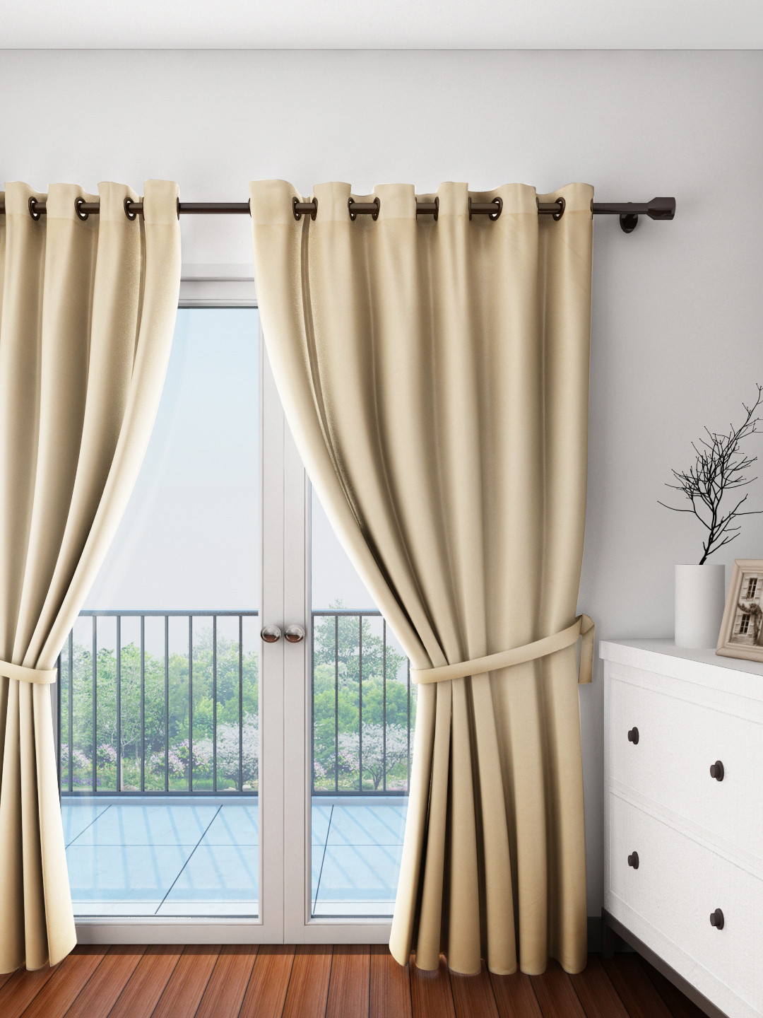 

SWAYAM Beige Single Blackout Door Curtain