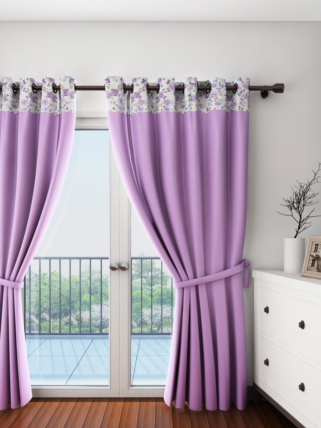 

SWAYAM Purple Single Door Curtain