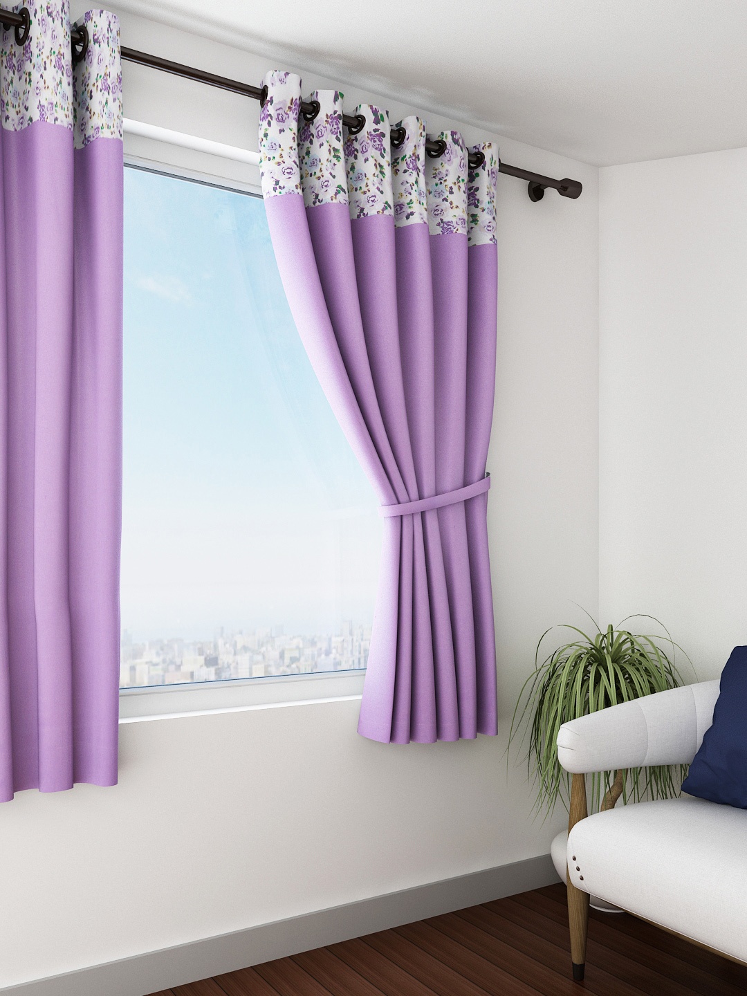 

SWAYAM Lavender Single Window Curtain
