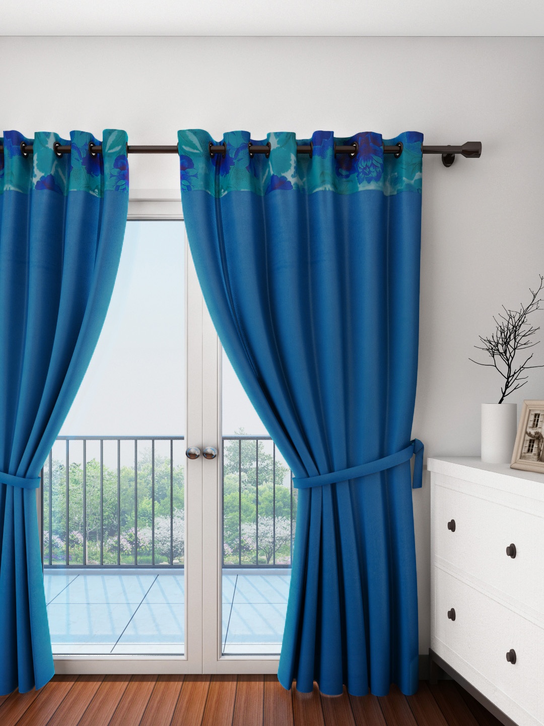

SWAYAM Blue Single Door Curtain